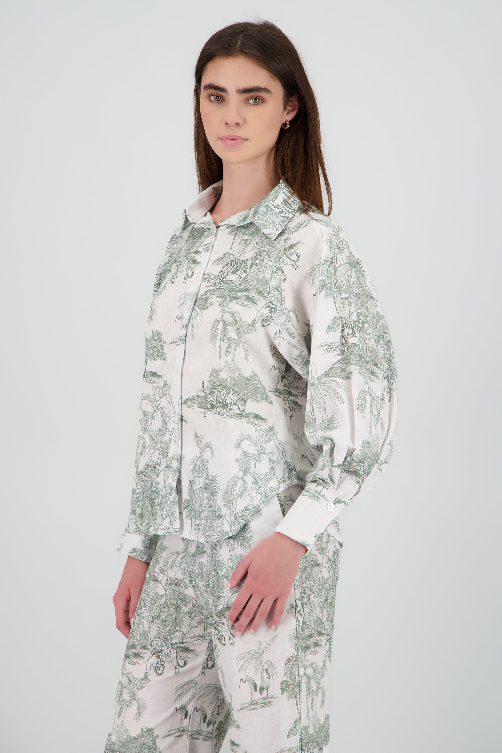 Camisa estampado tropical VERDE COMBO
