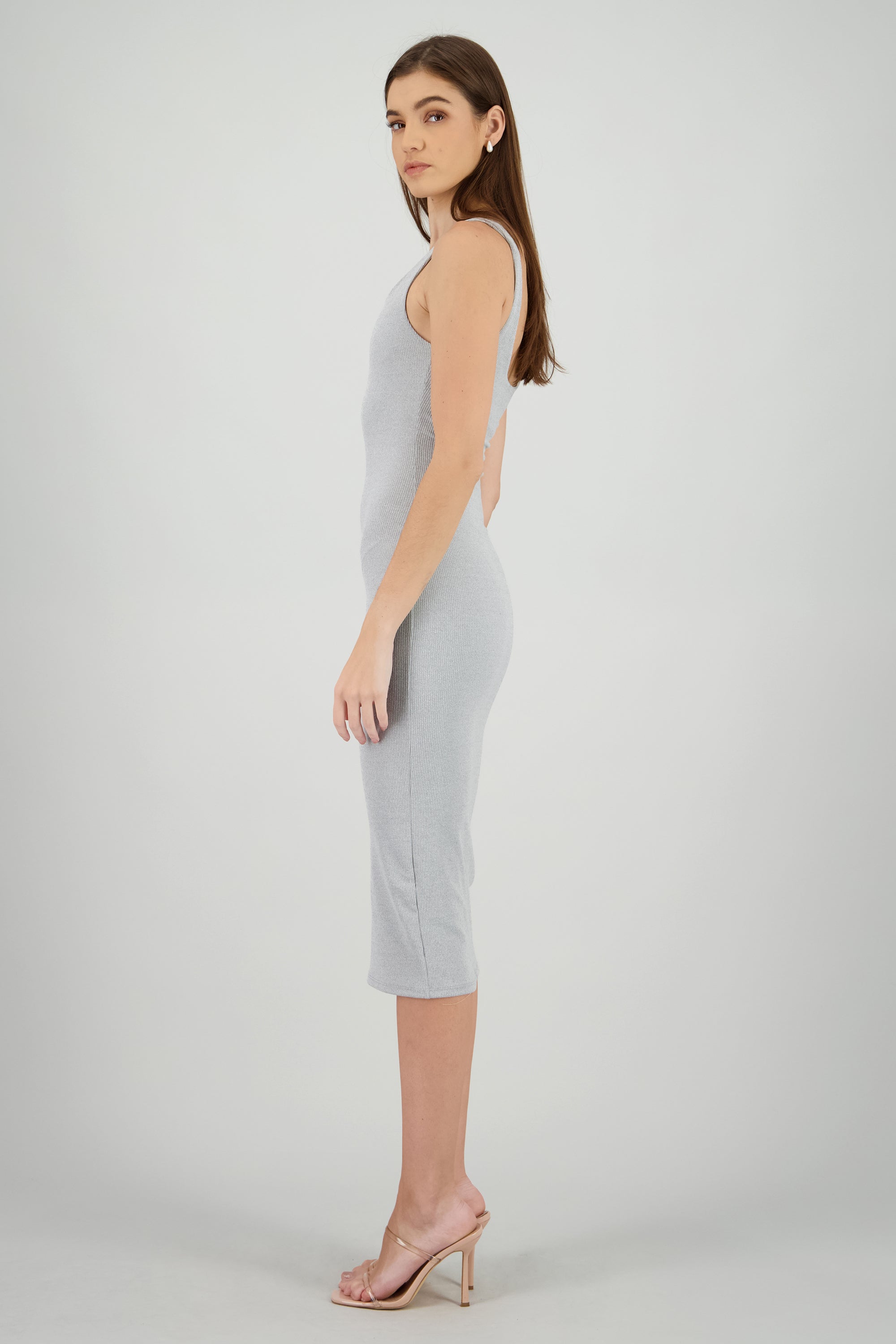 Vestido midi bodycon tirantes GRIS