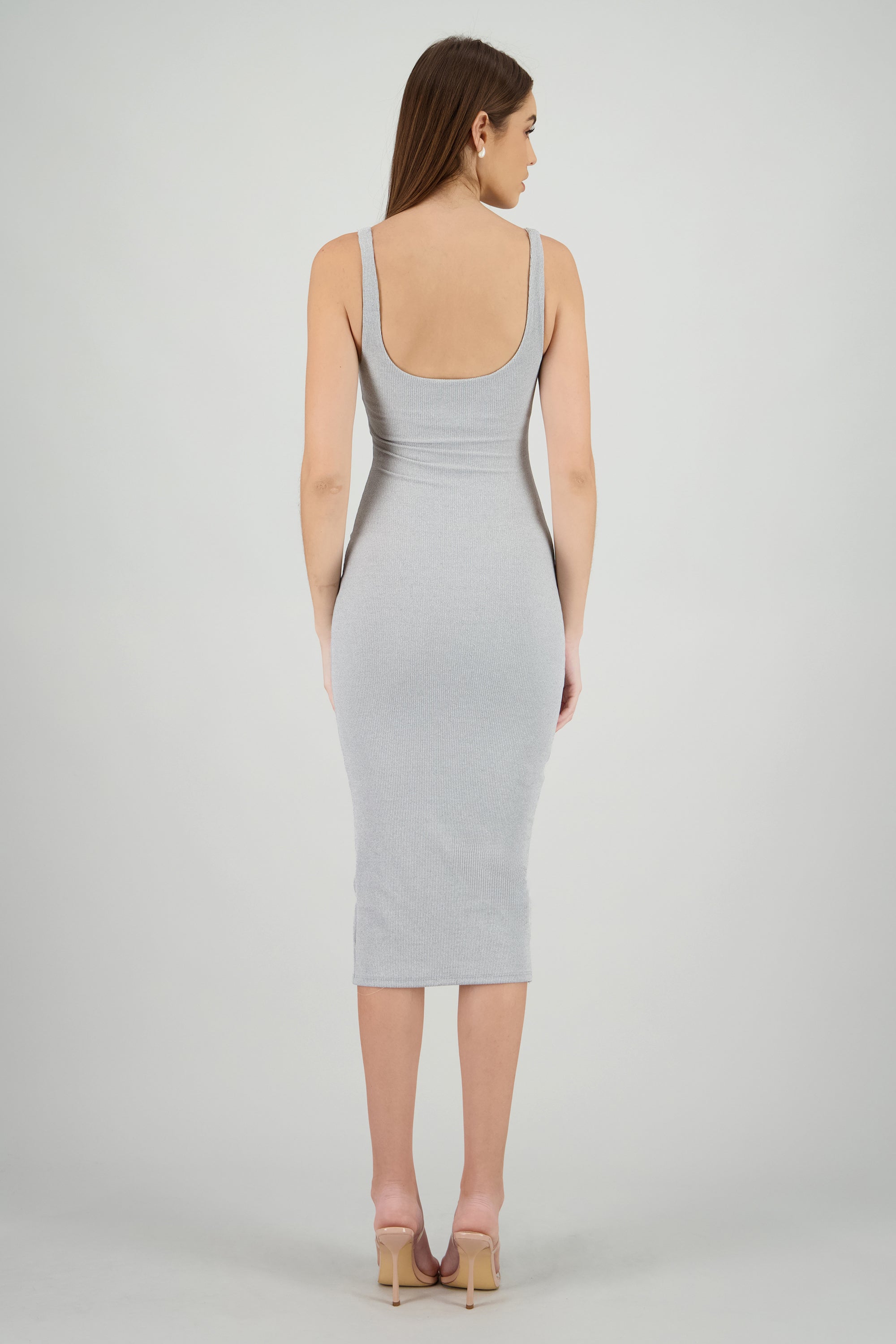 Vestido midi bodycon tirantes GRIS