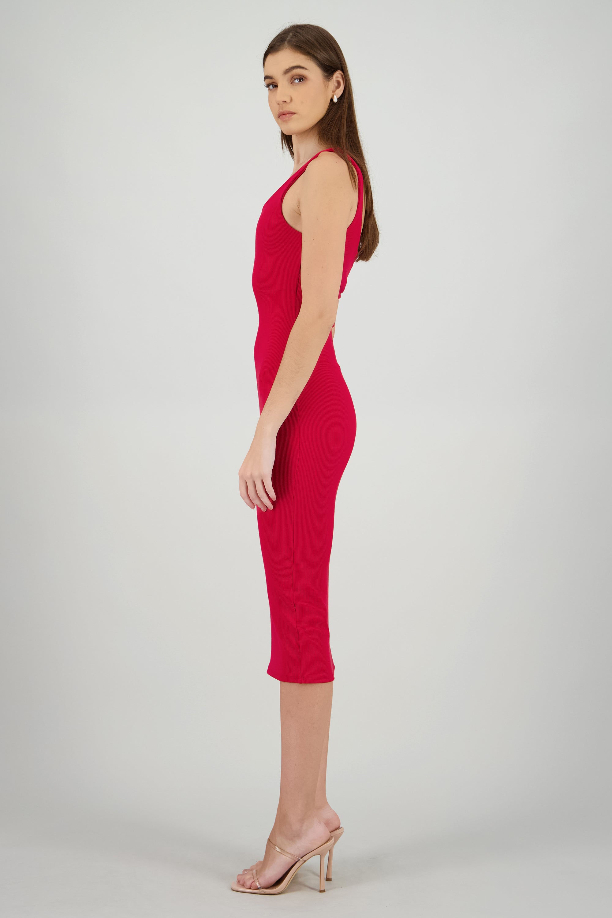 Vestido midi bodycon tirantes ROJO