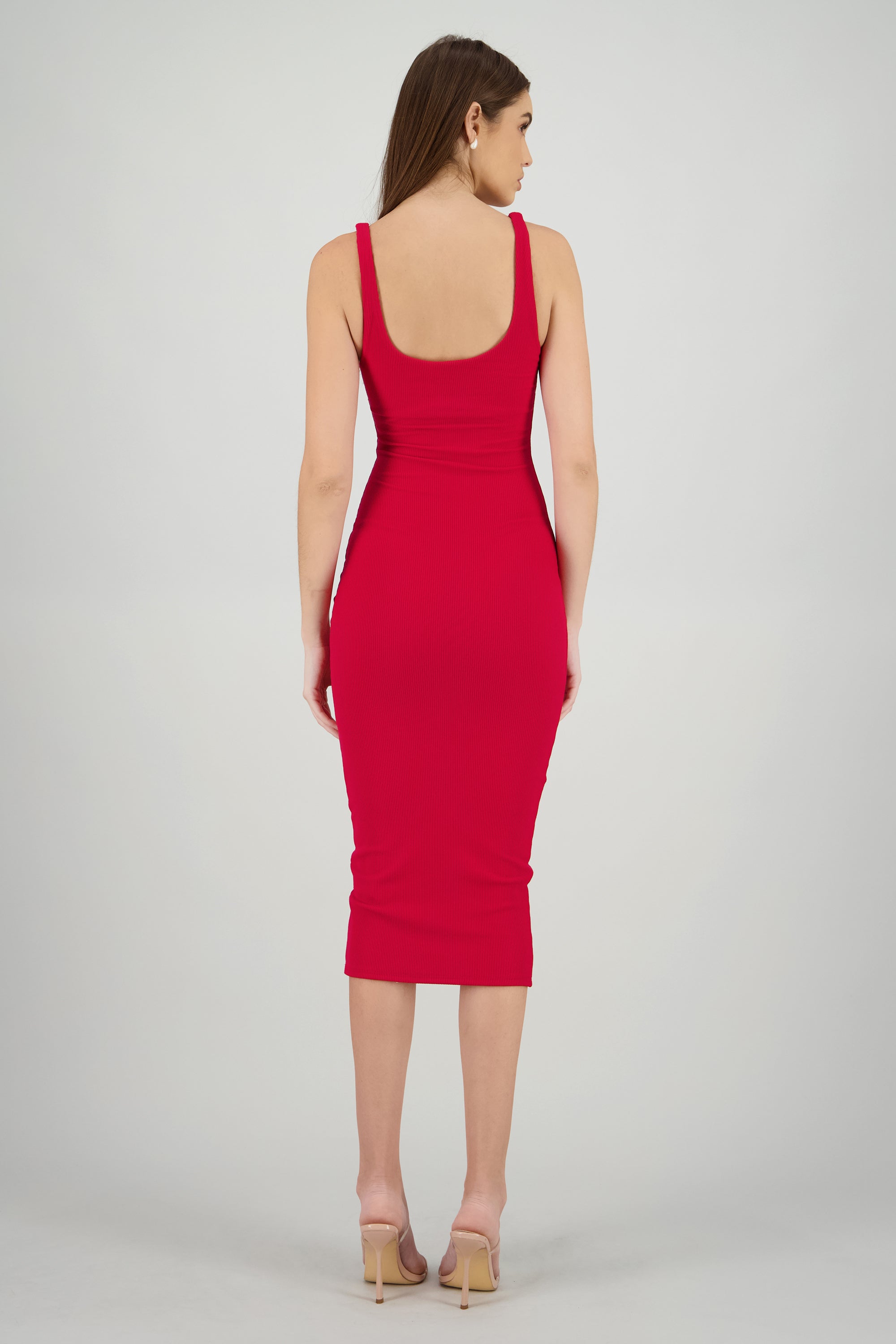 Vestido midi bodycon tirantes ROJO