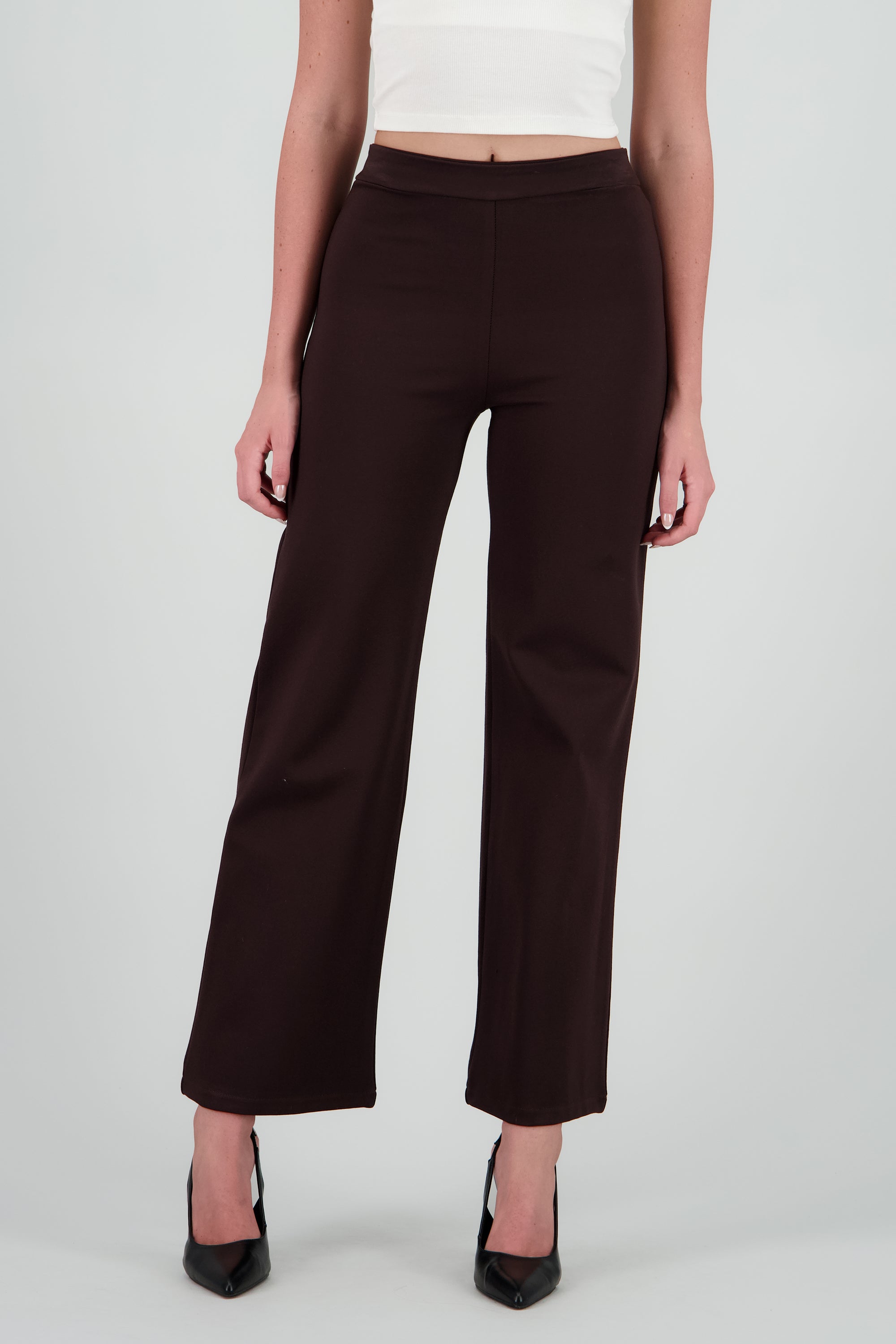 Pantalon comfort liso CHOCOLATE