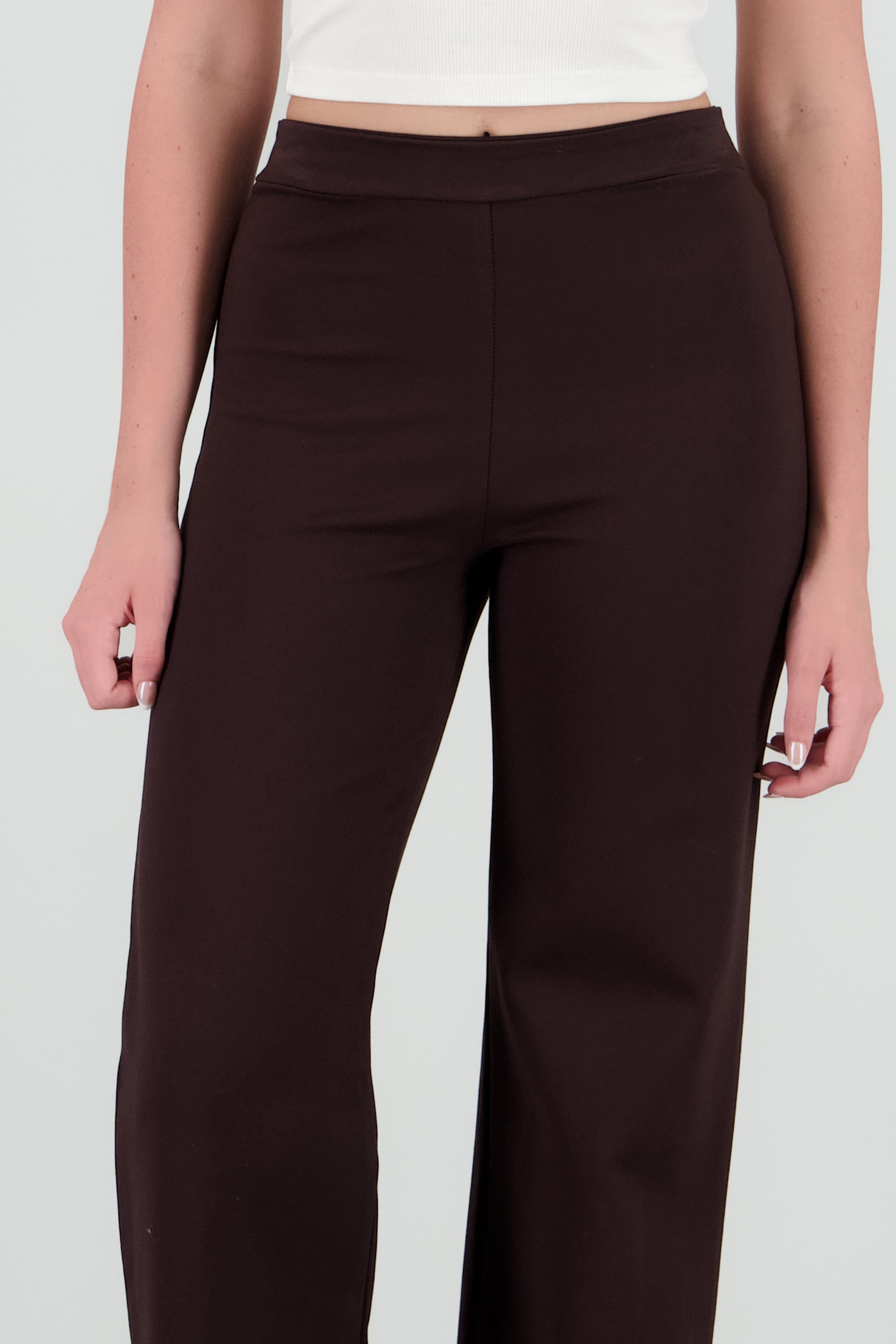 Pantalon comfort liso CHOCOLATE