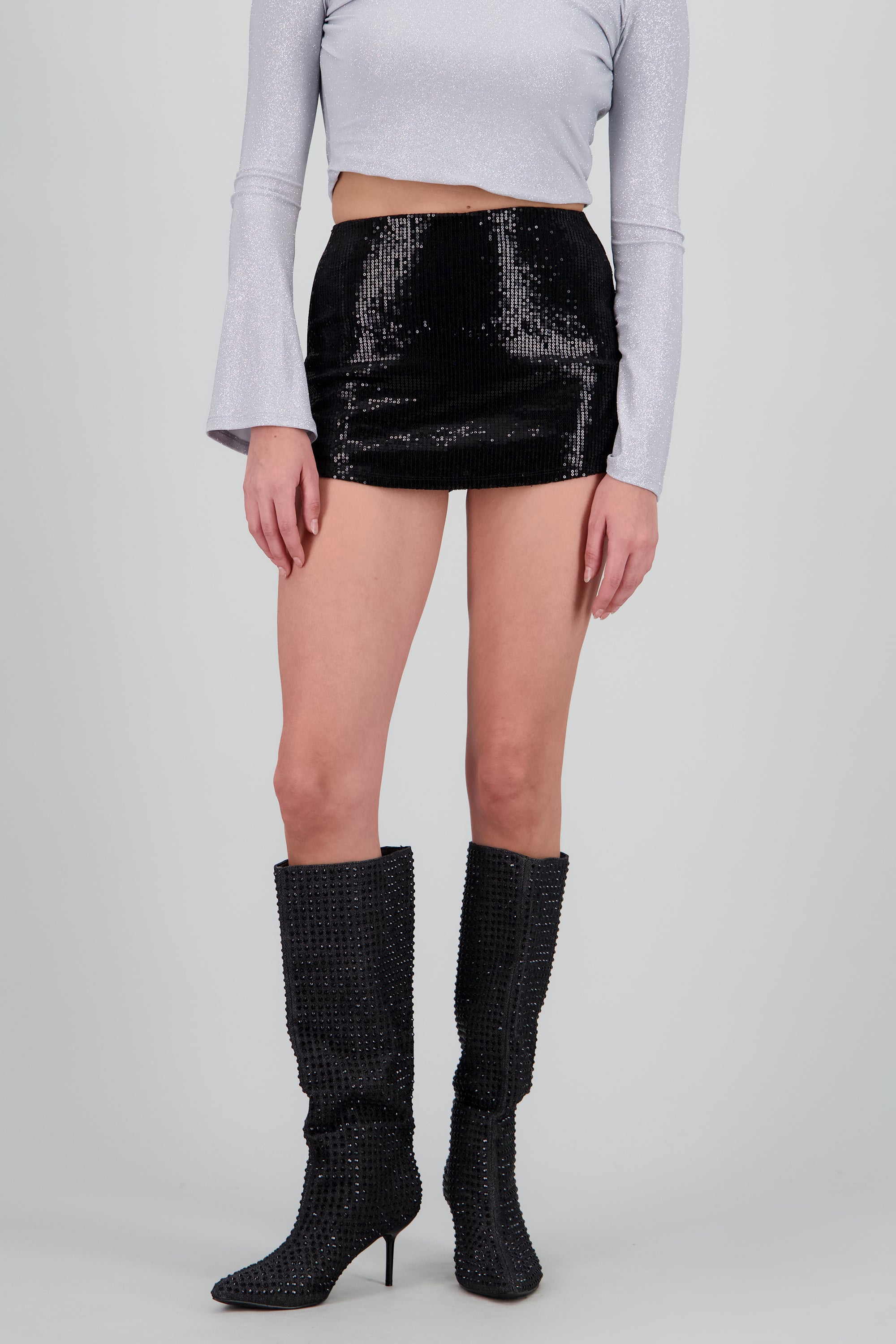 Flada mini lentejuelas NEGRO