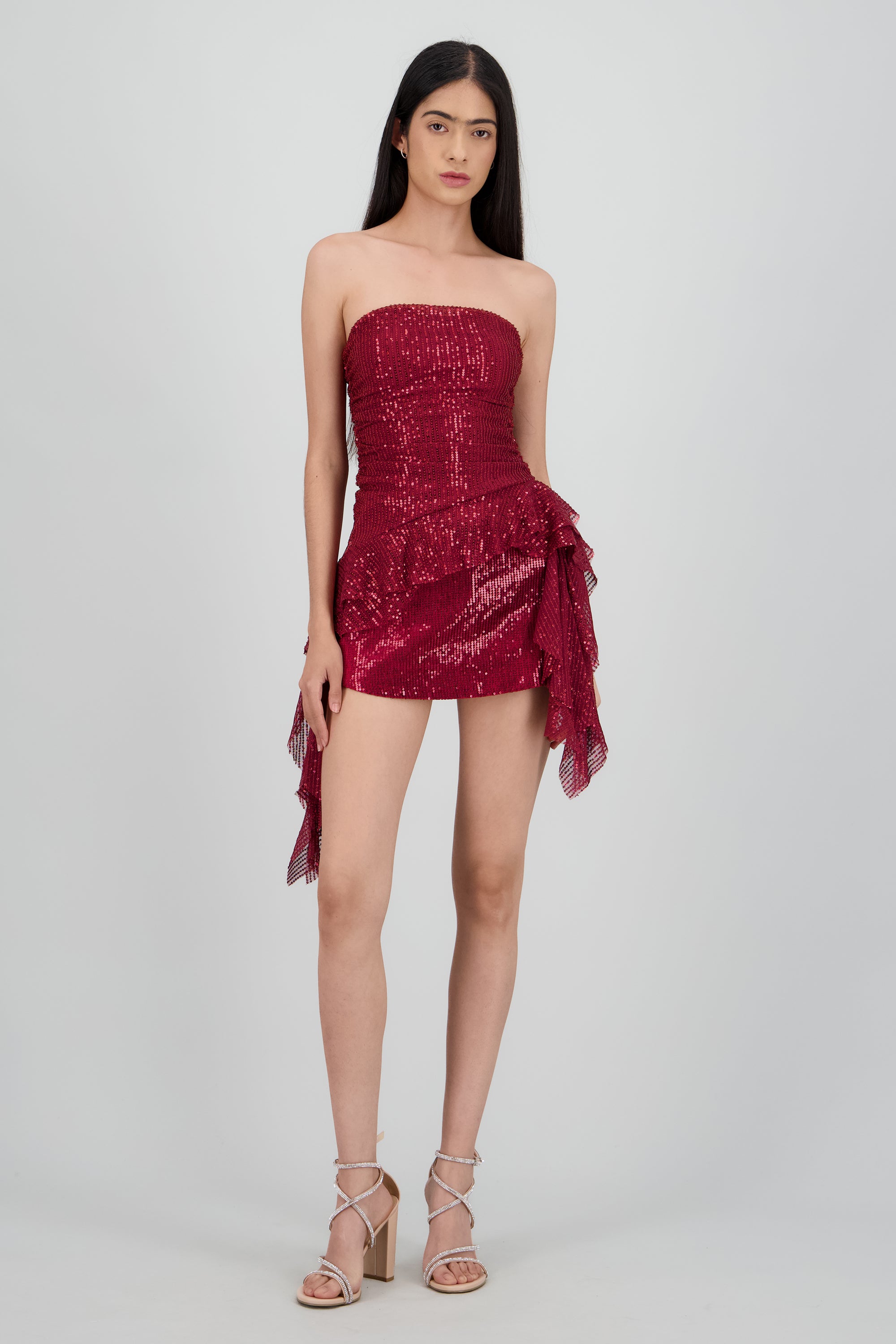 Falda short mini lentejuelas VINO