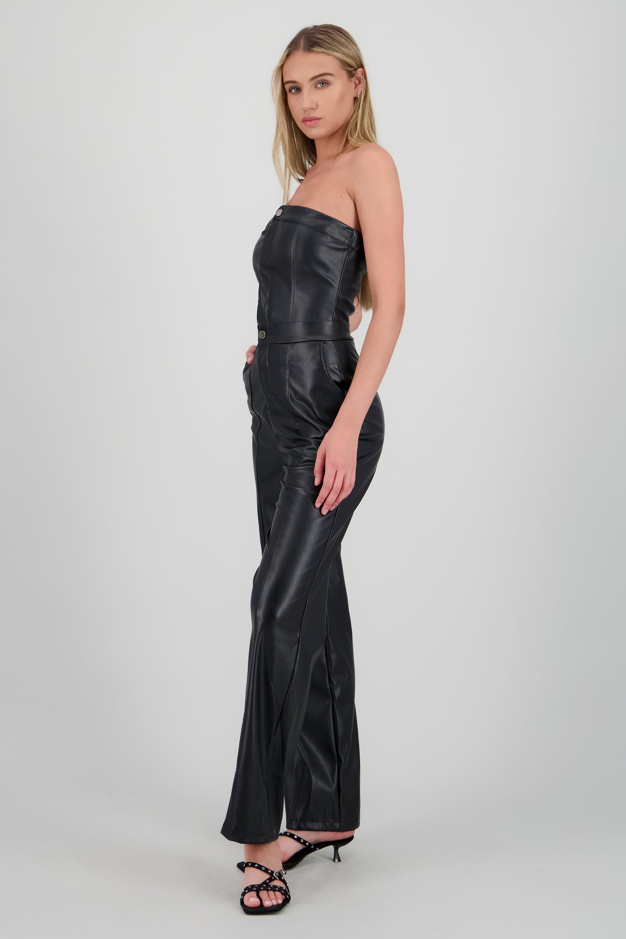 Jumpsuit strapless pu NEGRO