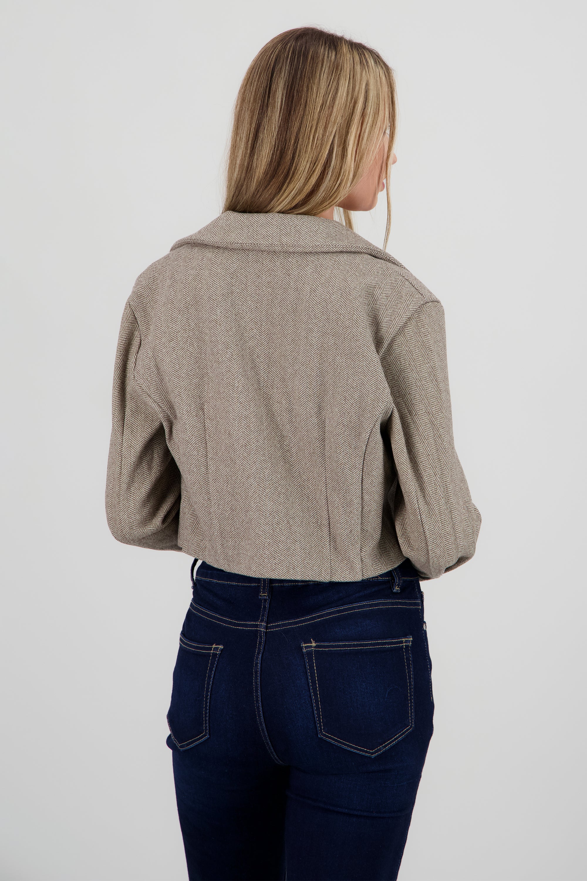 Saco sastre cropped CAFE COMBO