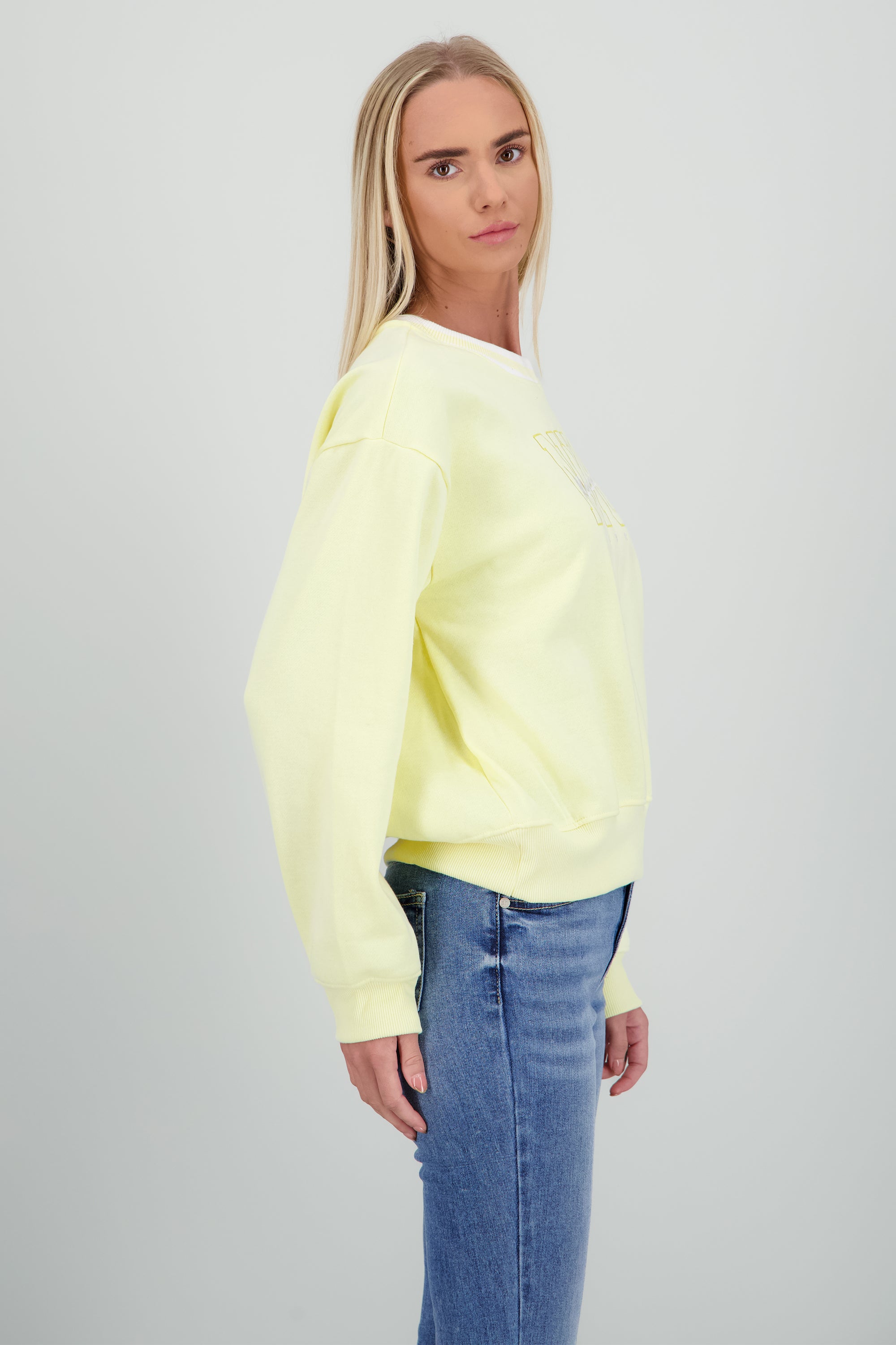 Sudadera NYC contraste lineas AMARILLO PASTEL