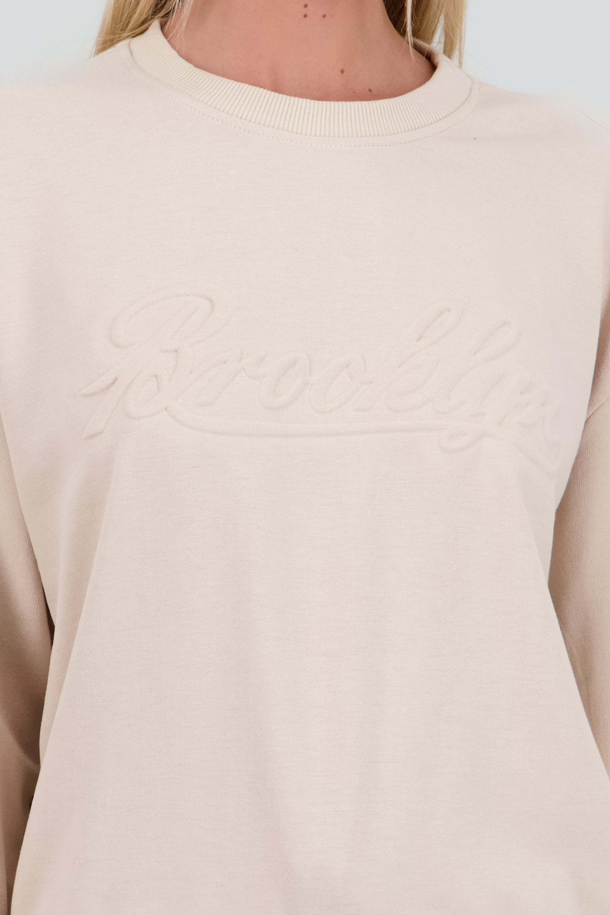 Sudadera letras volumen BEIGE