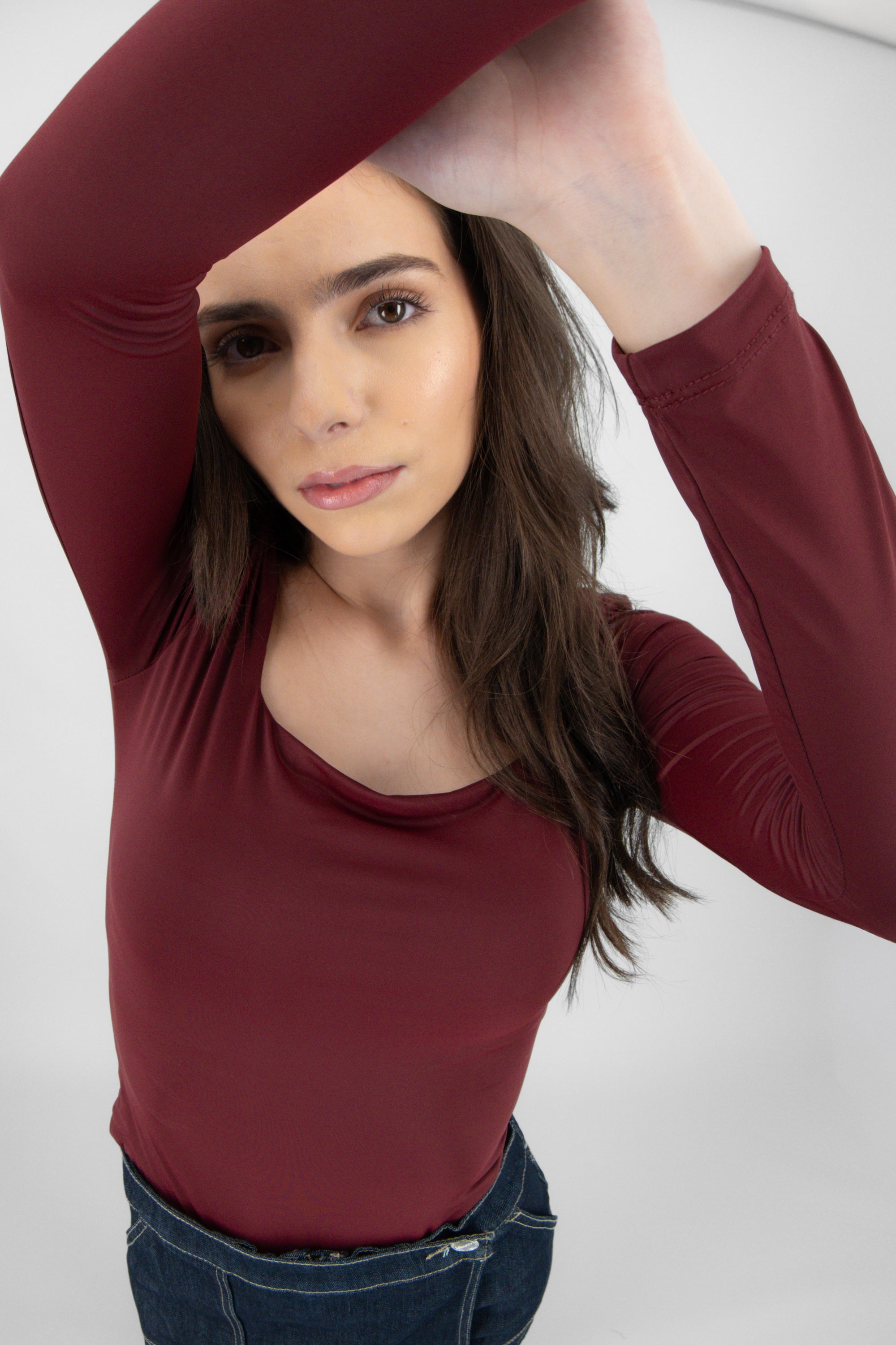Bodysuit liso manga larga cuello cuadrado VINO