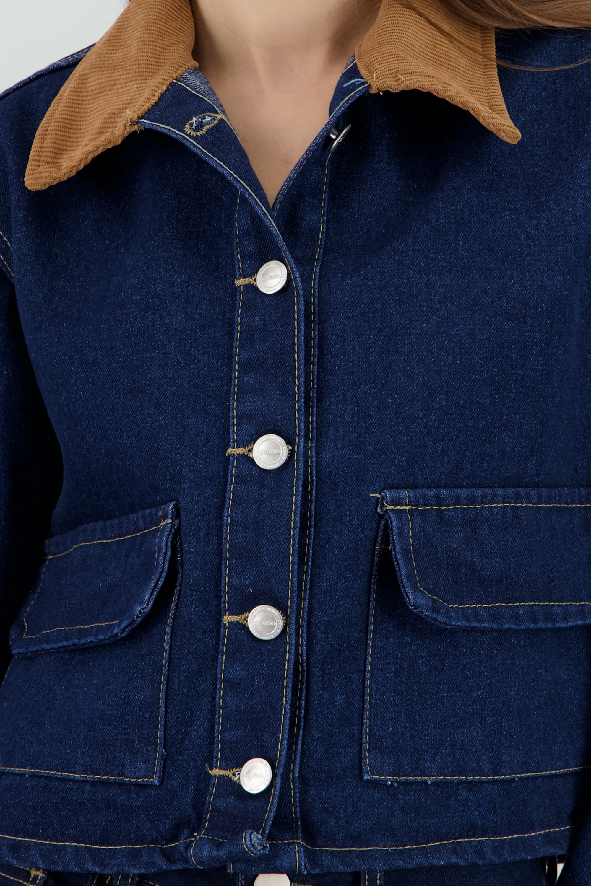 Chamarra cuello combinado INDIGO