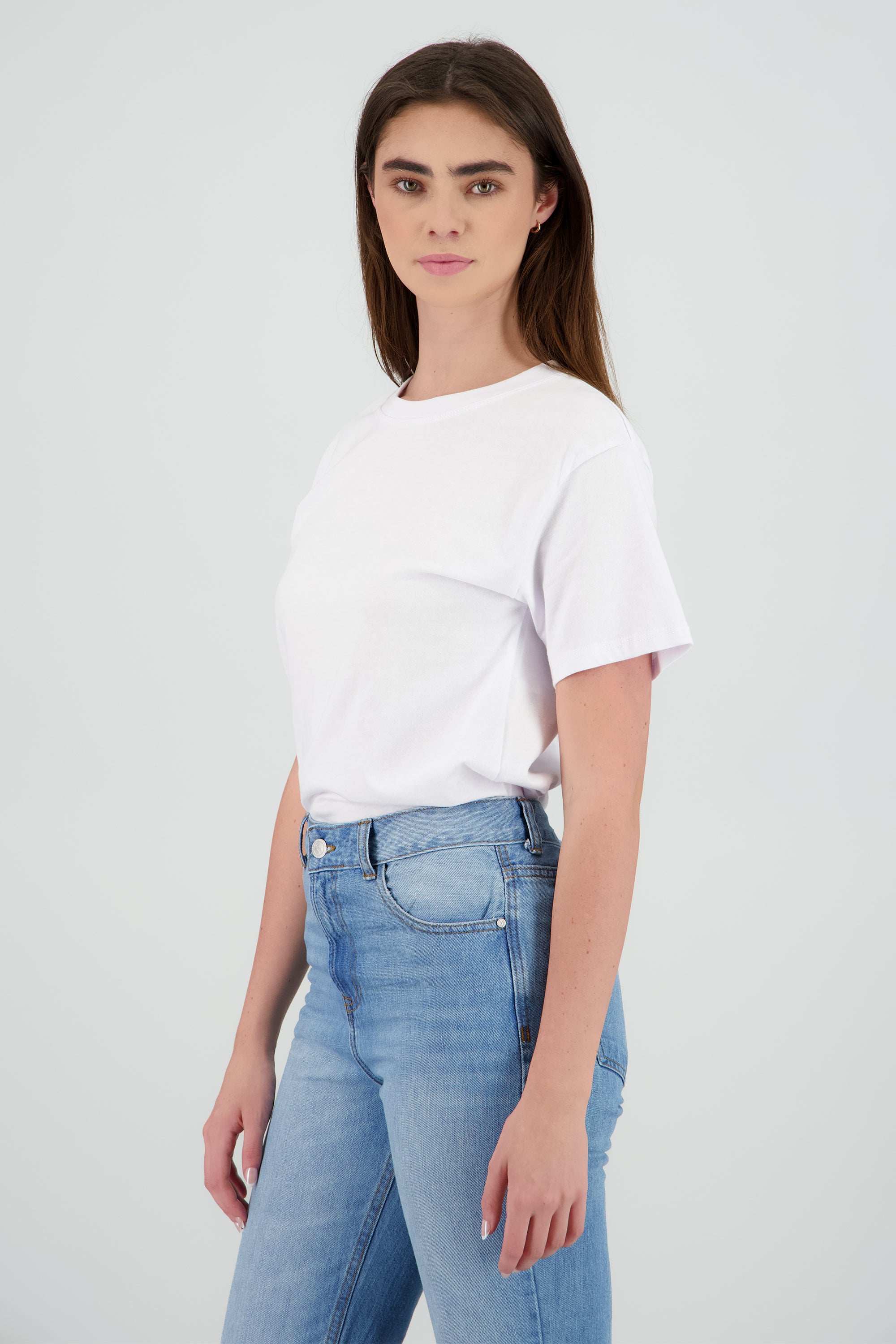 Playera oversized lisa manga corta BLANCO