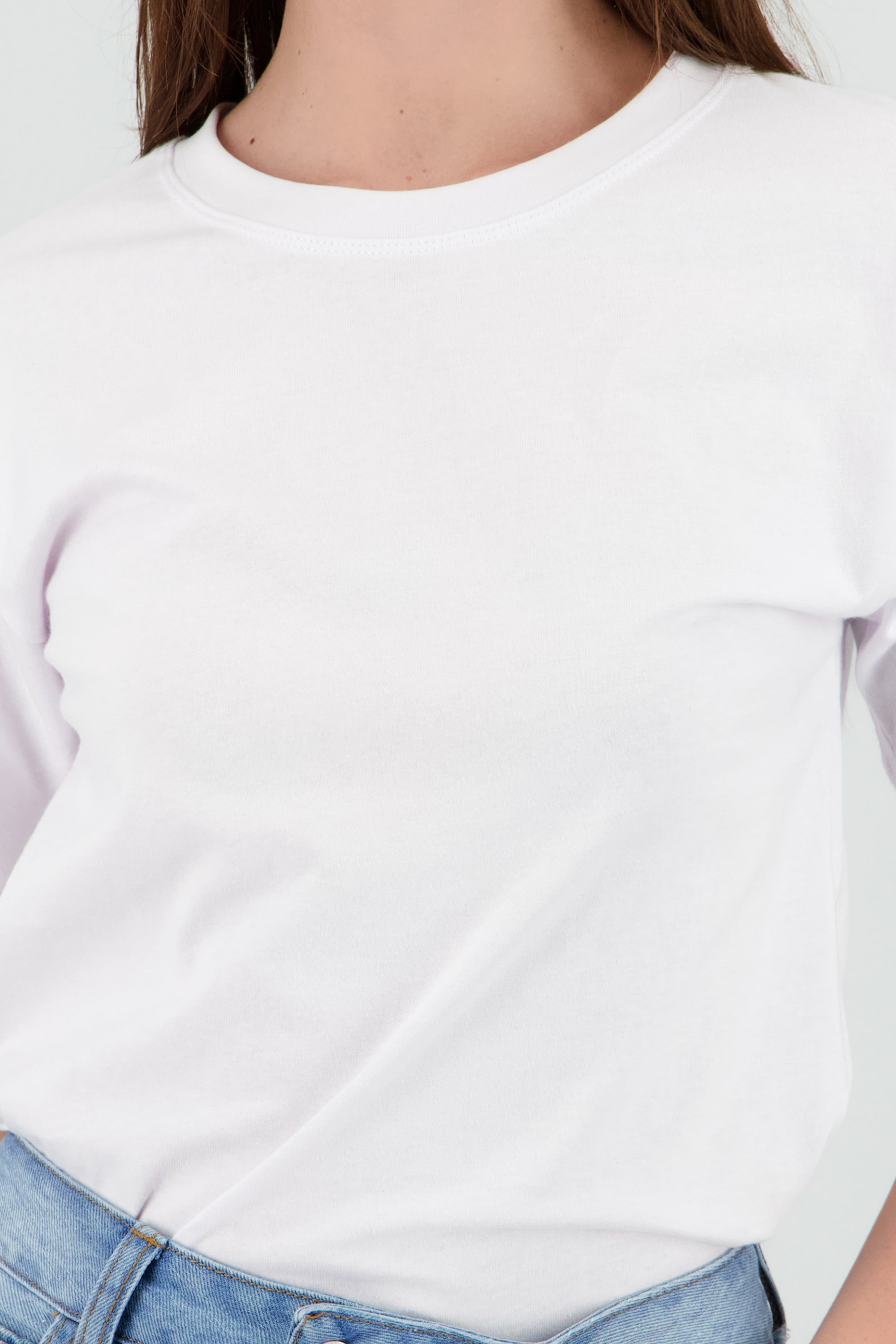 Playera oversized lisa manga corta BLANCO