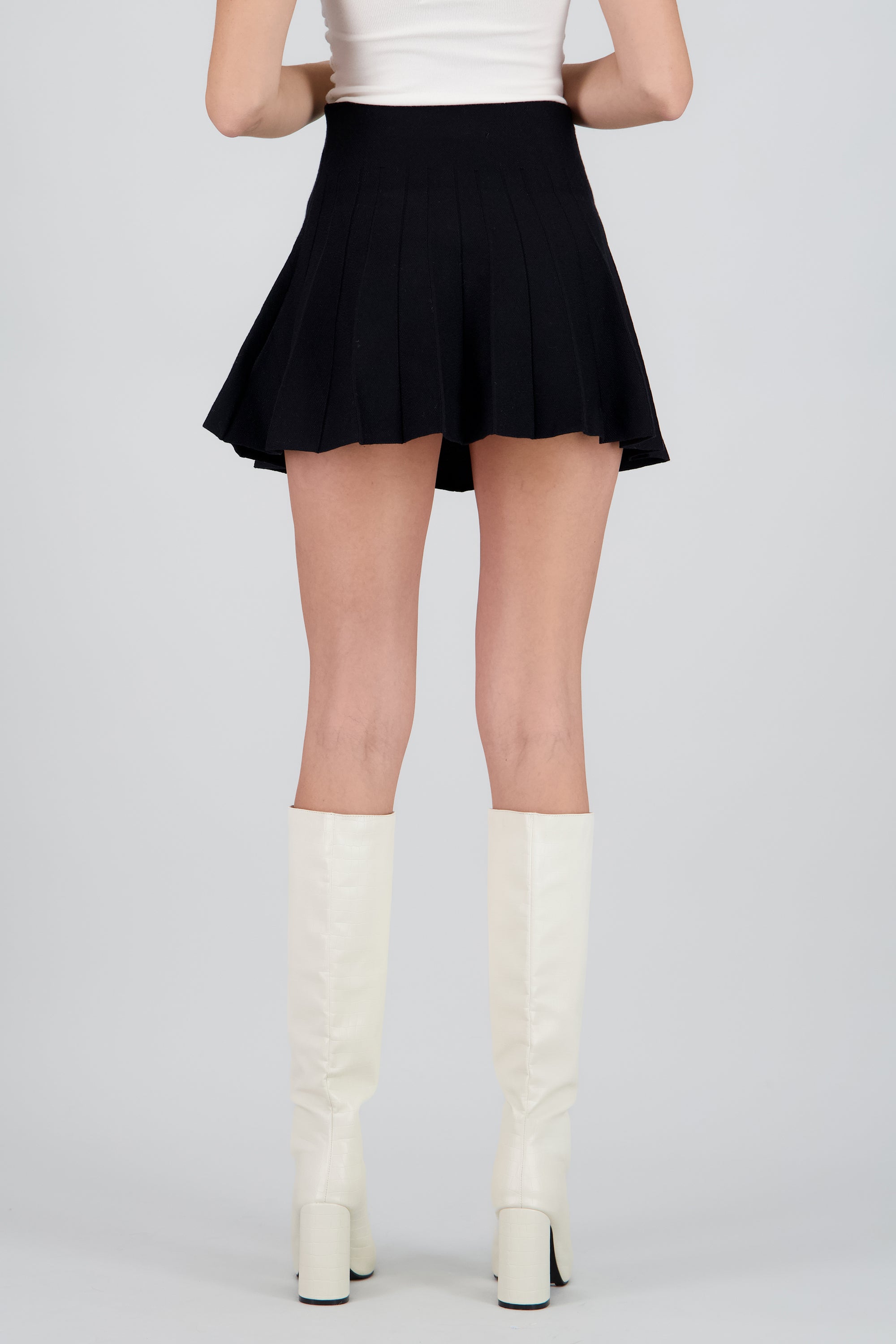 Falda mini tableada tejido NEGRO