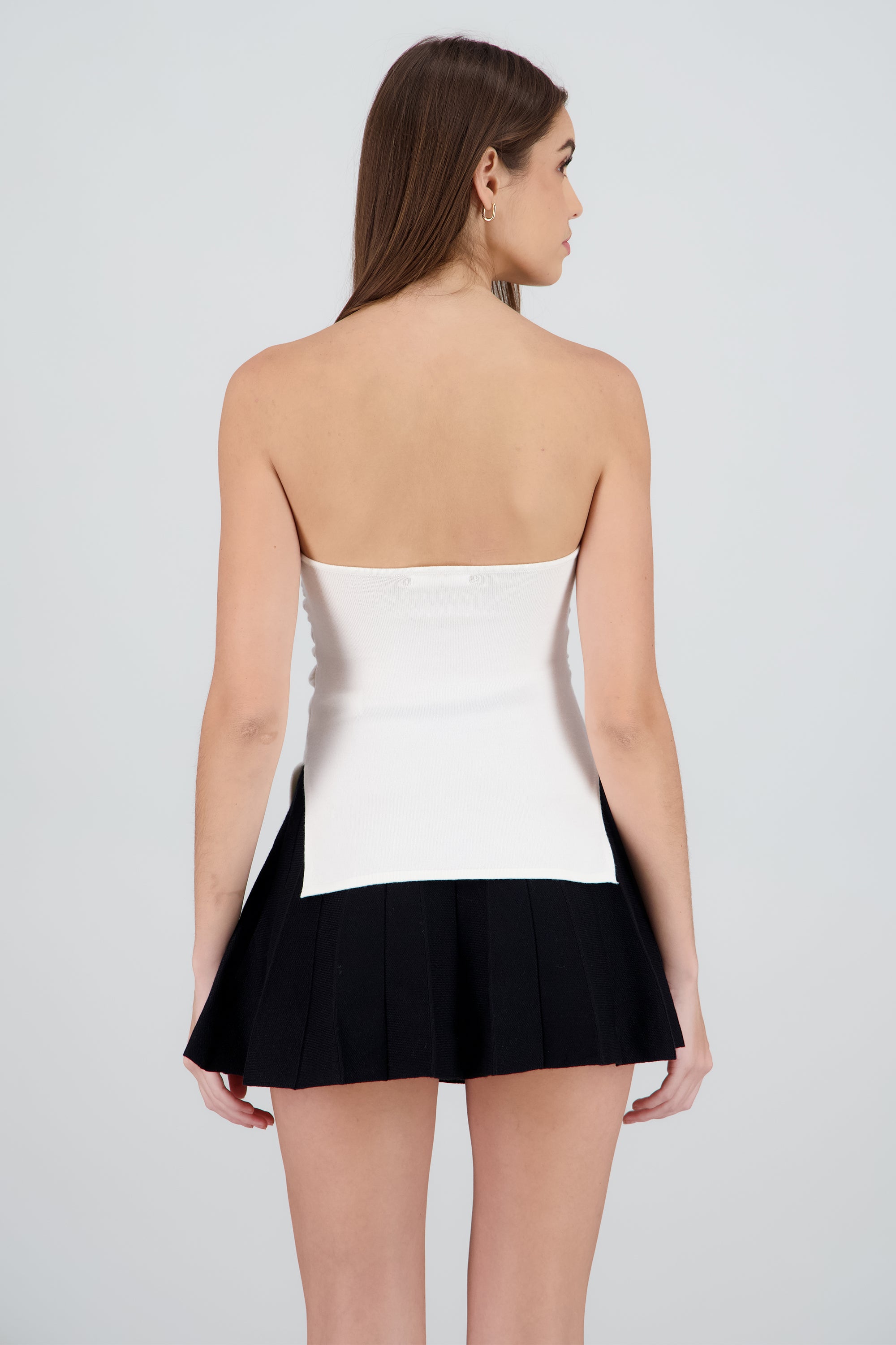 Top tubo tejido con aberturas BLANCO