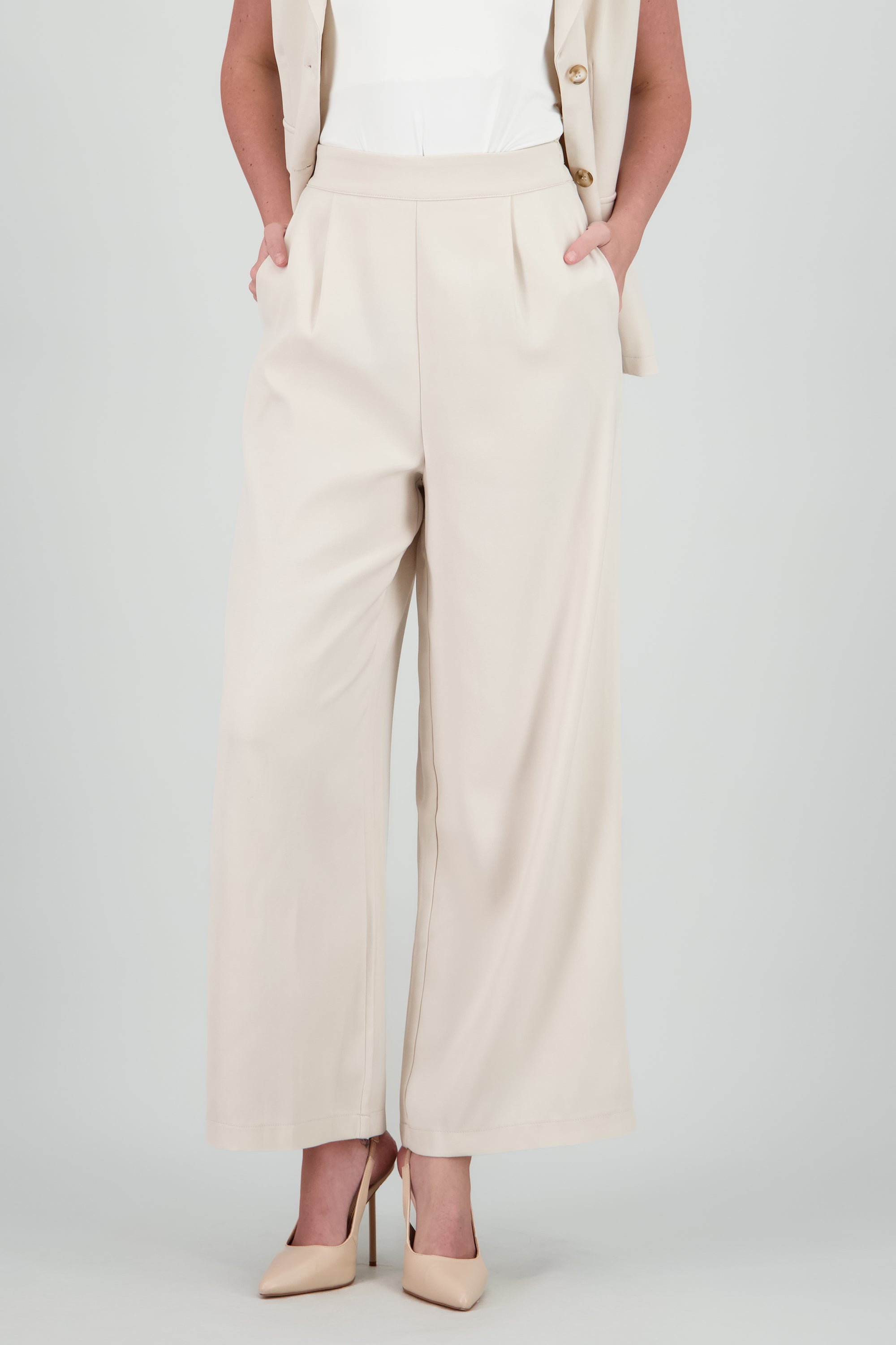 Pantalon sastre liso HUESO