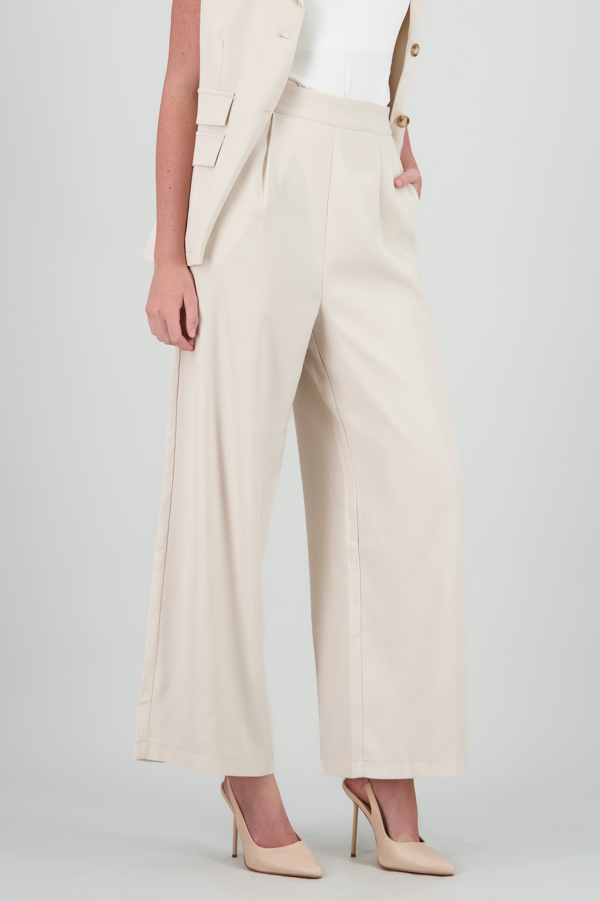 Pantalon sastre liso HUESO