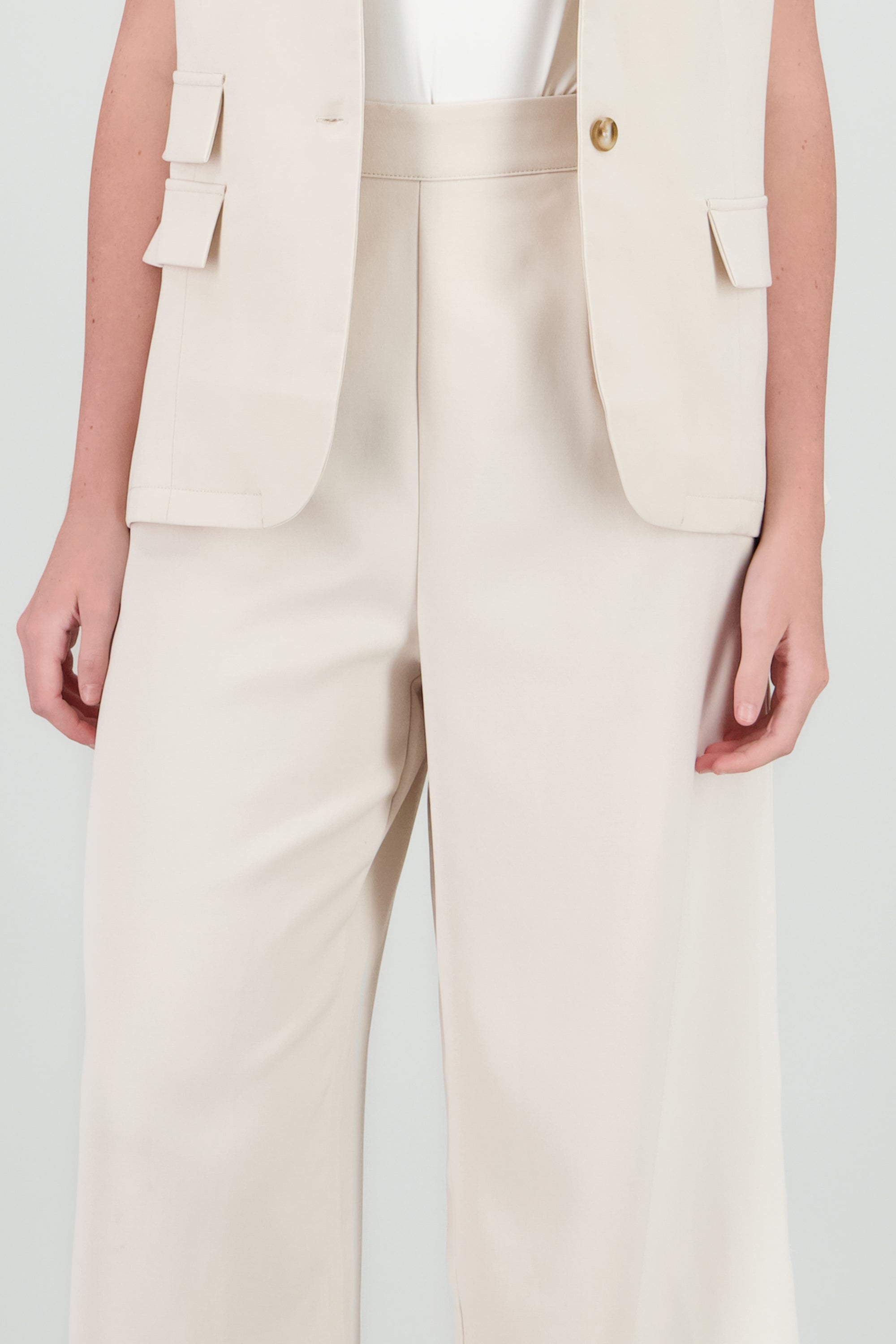 Pantalon sastre liso HUESO