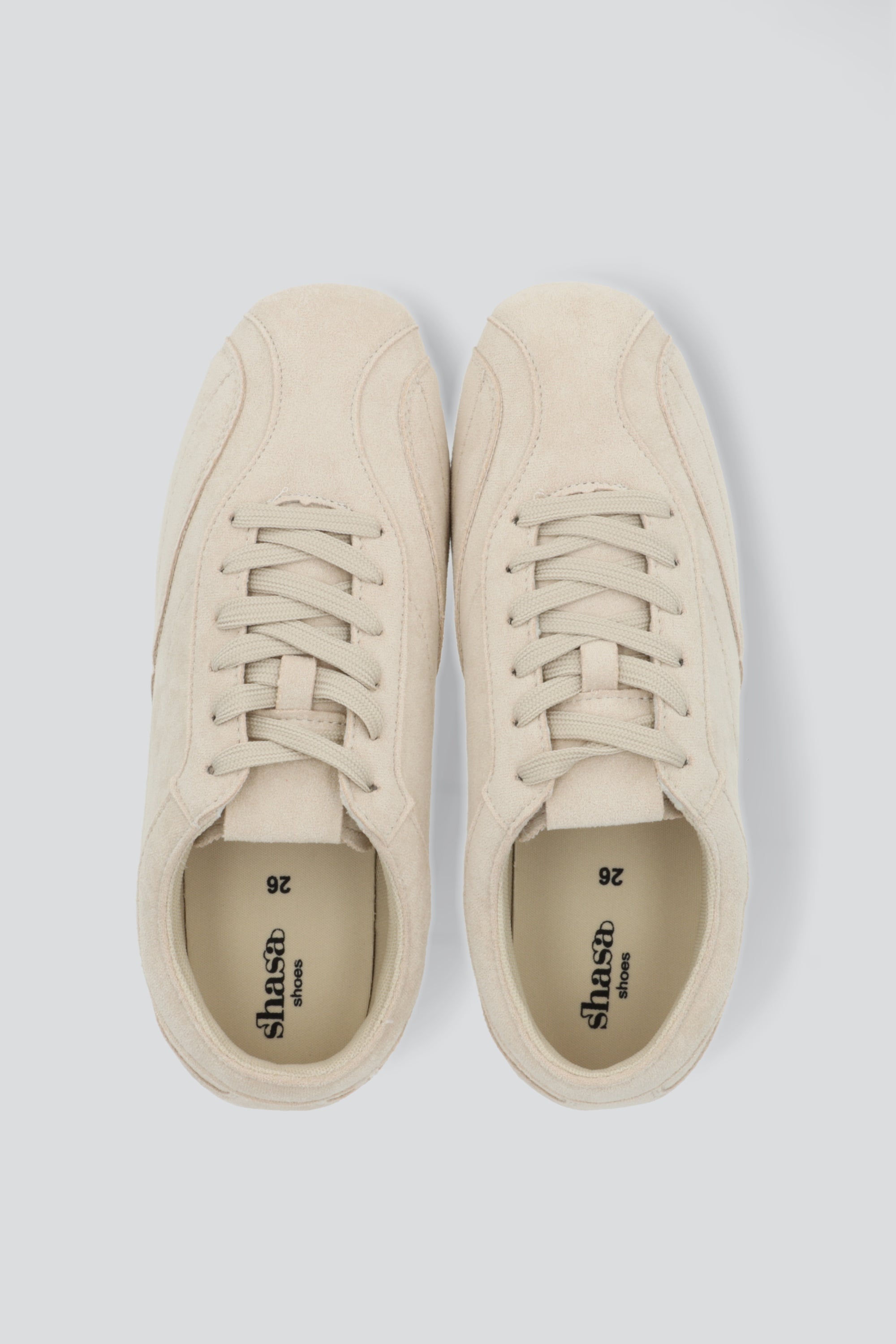 Tenis silueta retro cortes TAUPE