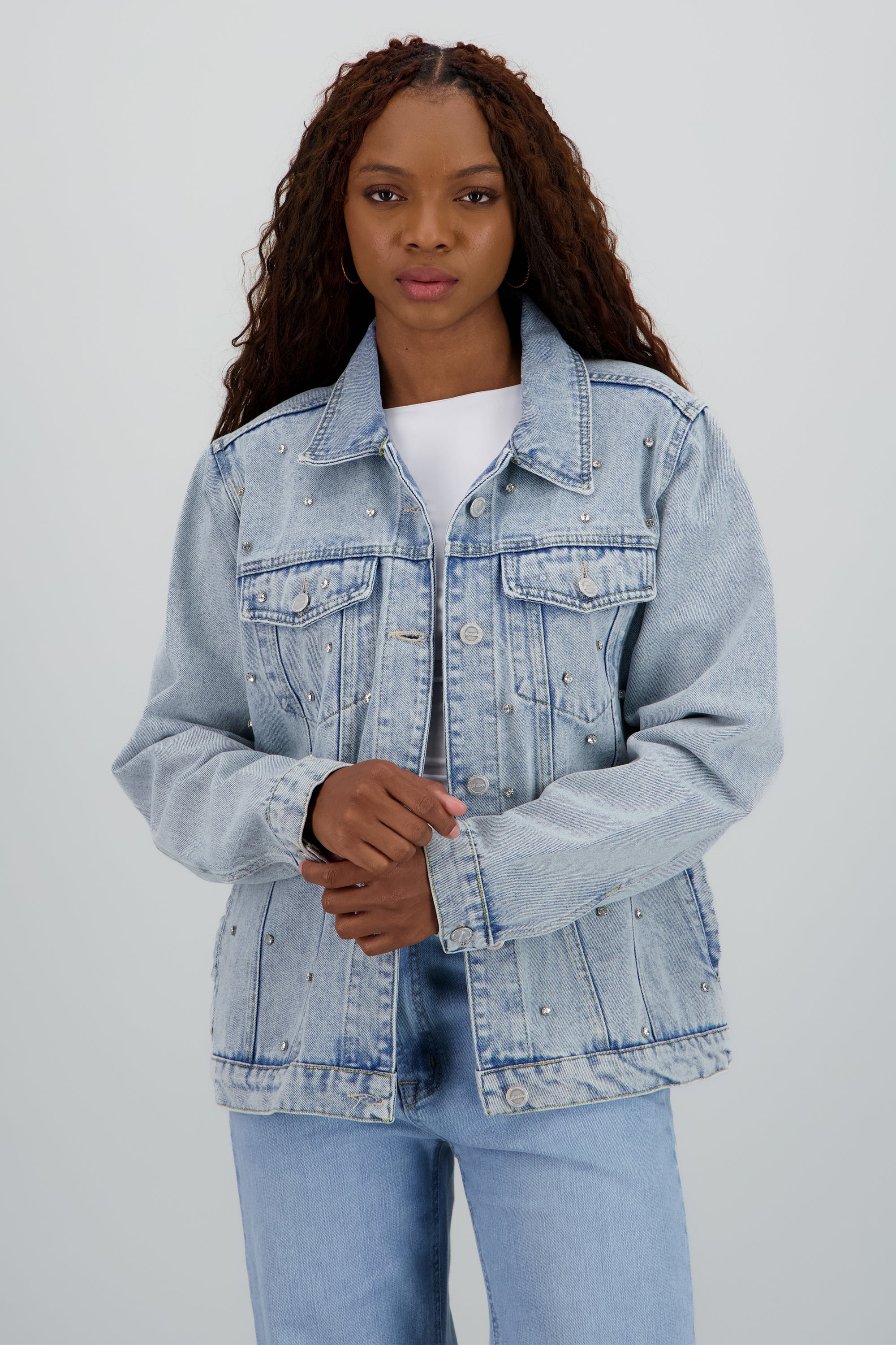 Chamarra trucker brillos LIGHT WASH