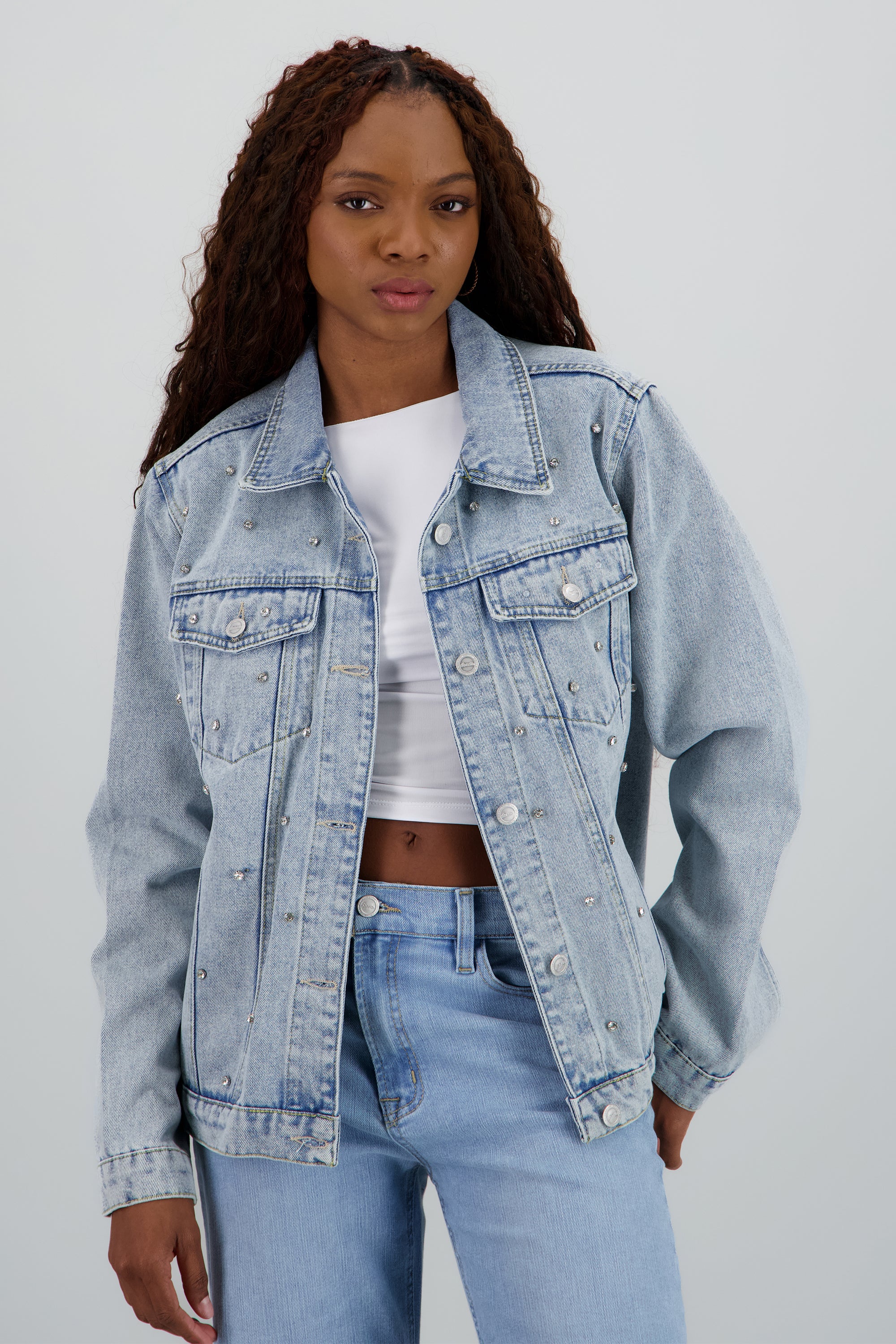 Chamarra trucker brillos LIGHT WASH