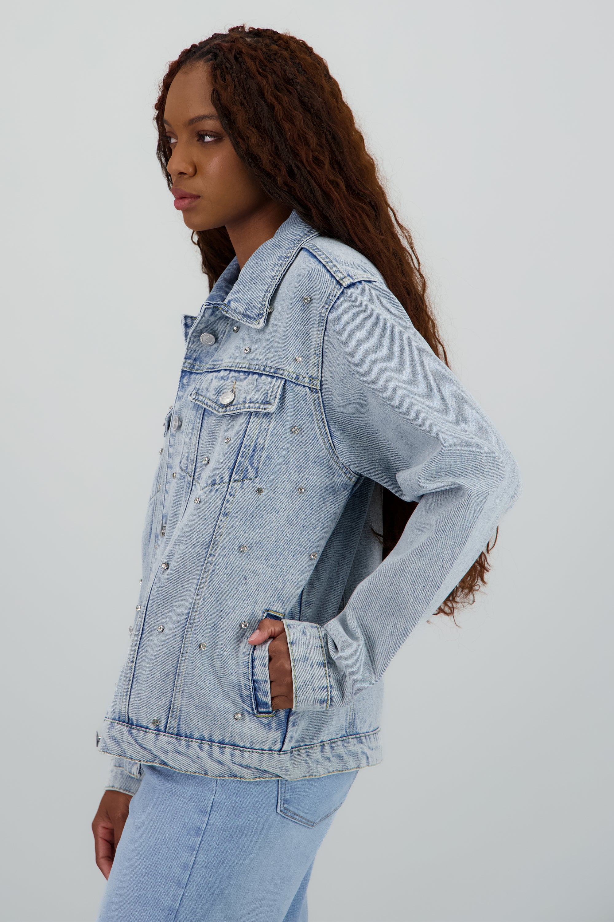 Chamarra trucker brillos LIGHT WASH