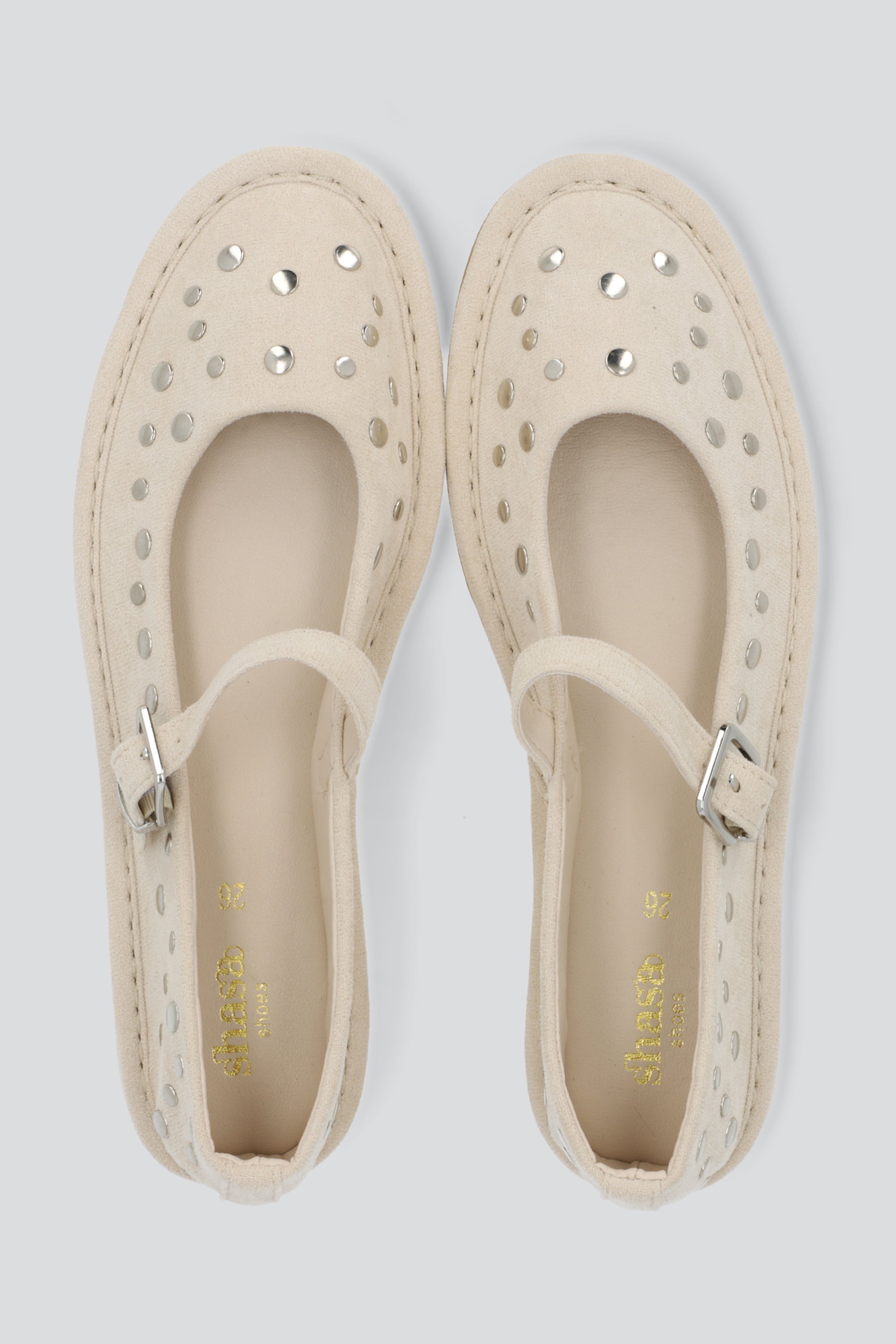 Flat mary jane suave studs BEIGE