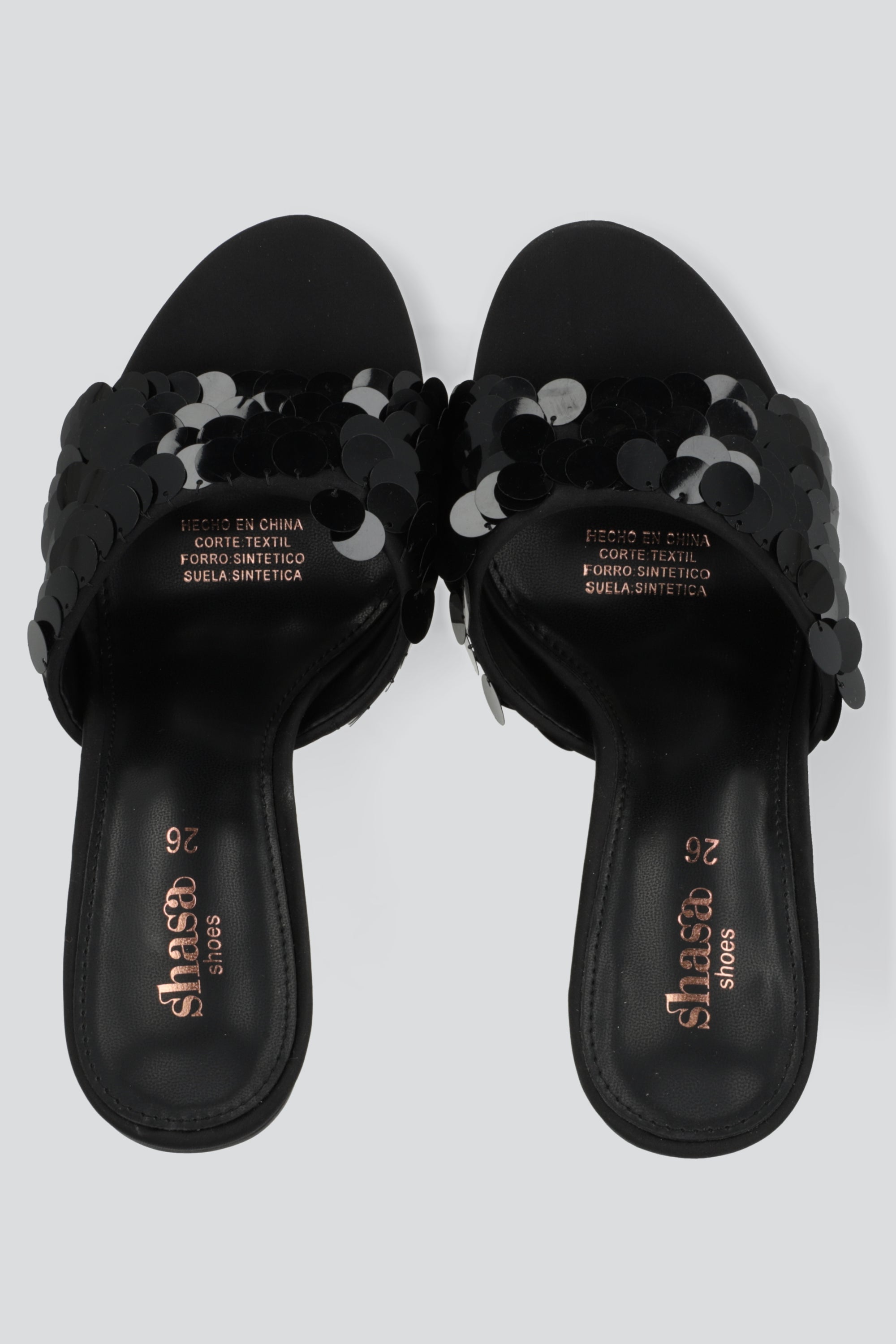 Tacon mula lentejuelas NEGRO