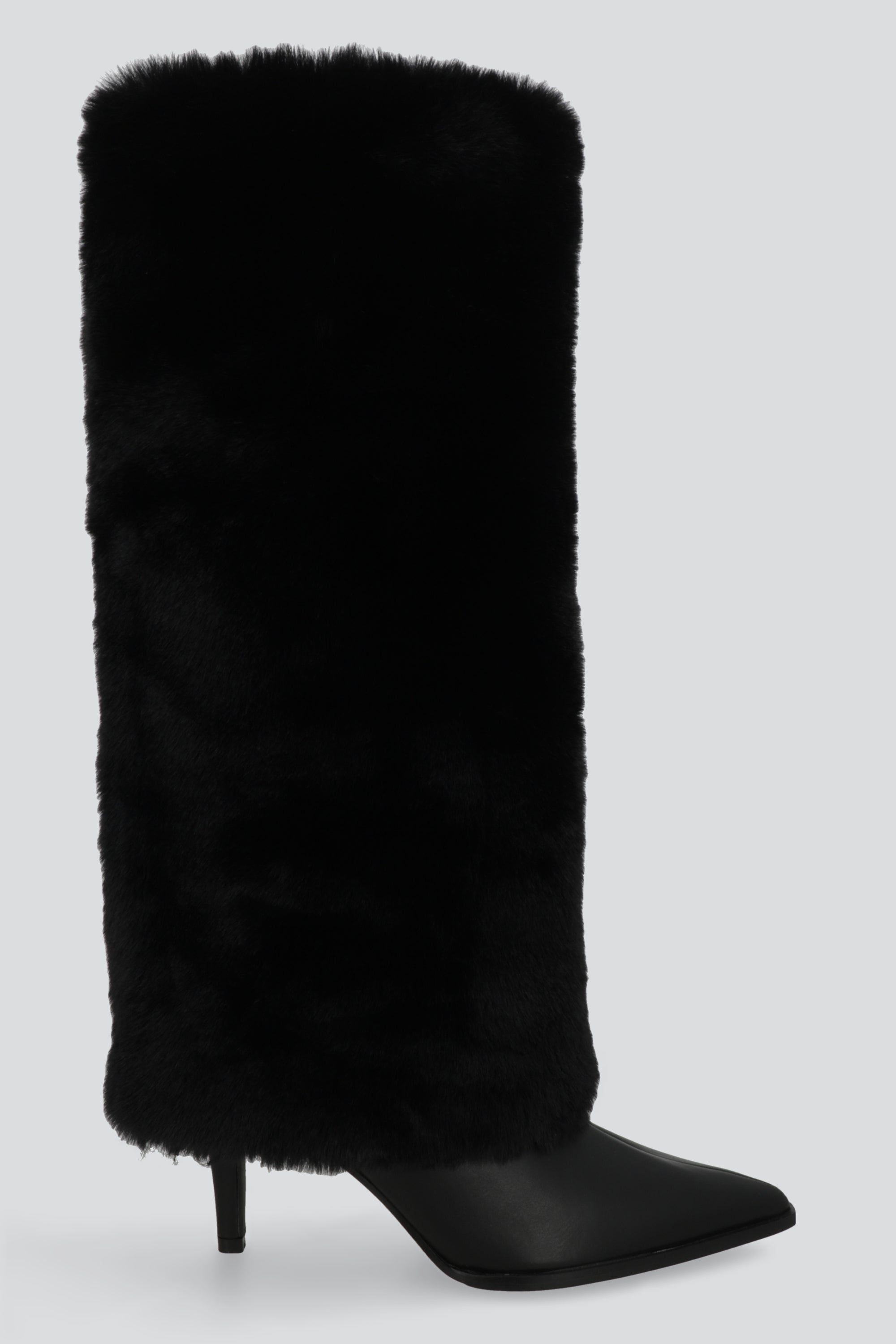 Bota pointy funda pelo NEGRO
