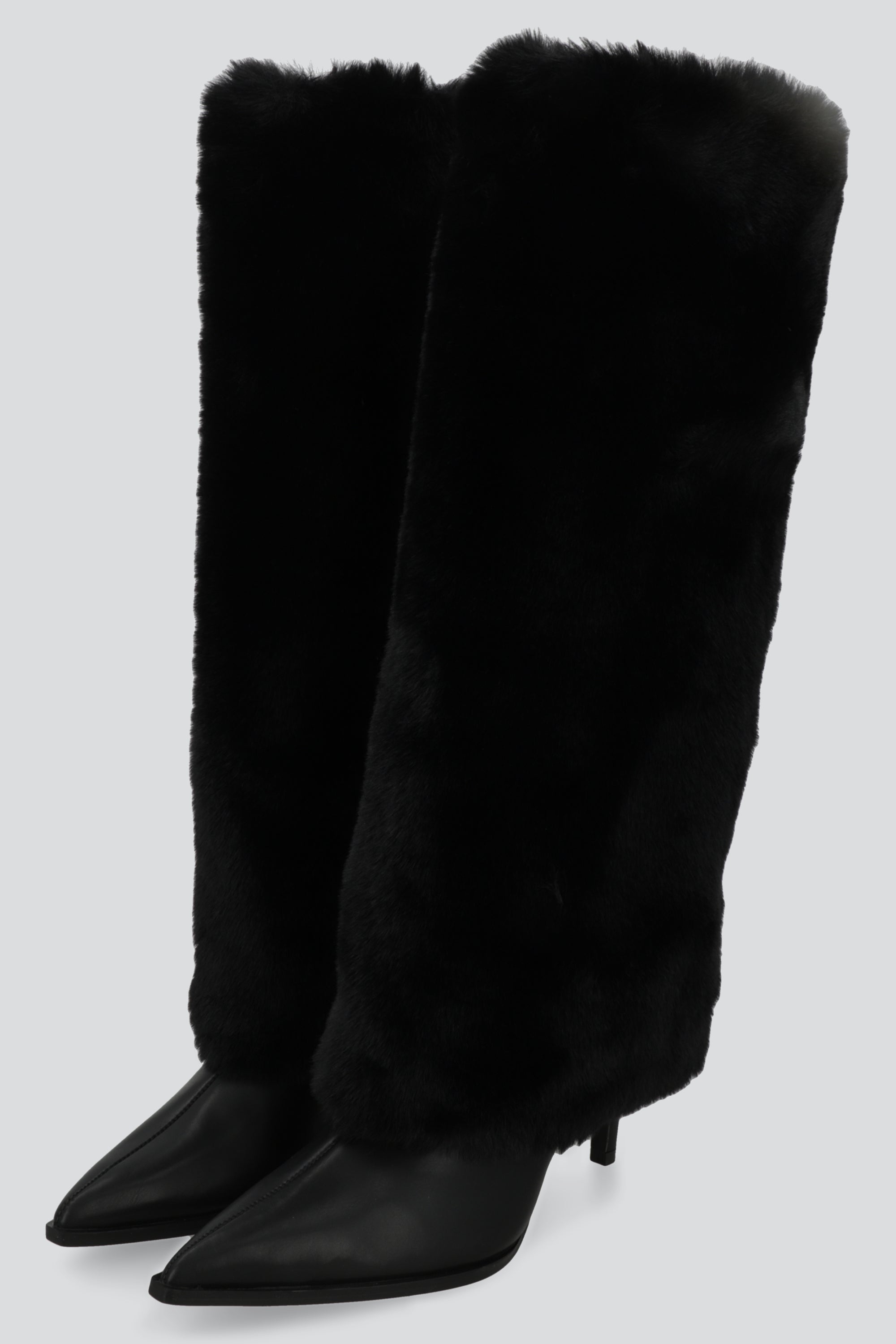 Bota pointy funda pelo NEGRO