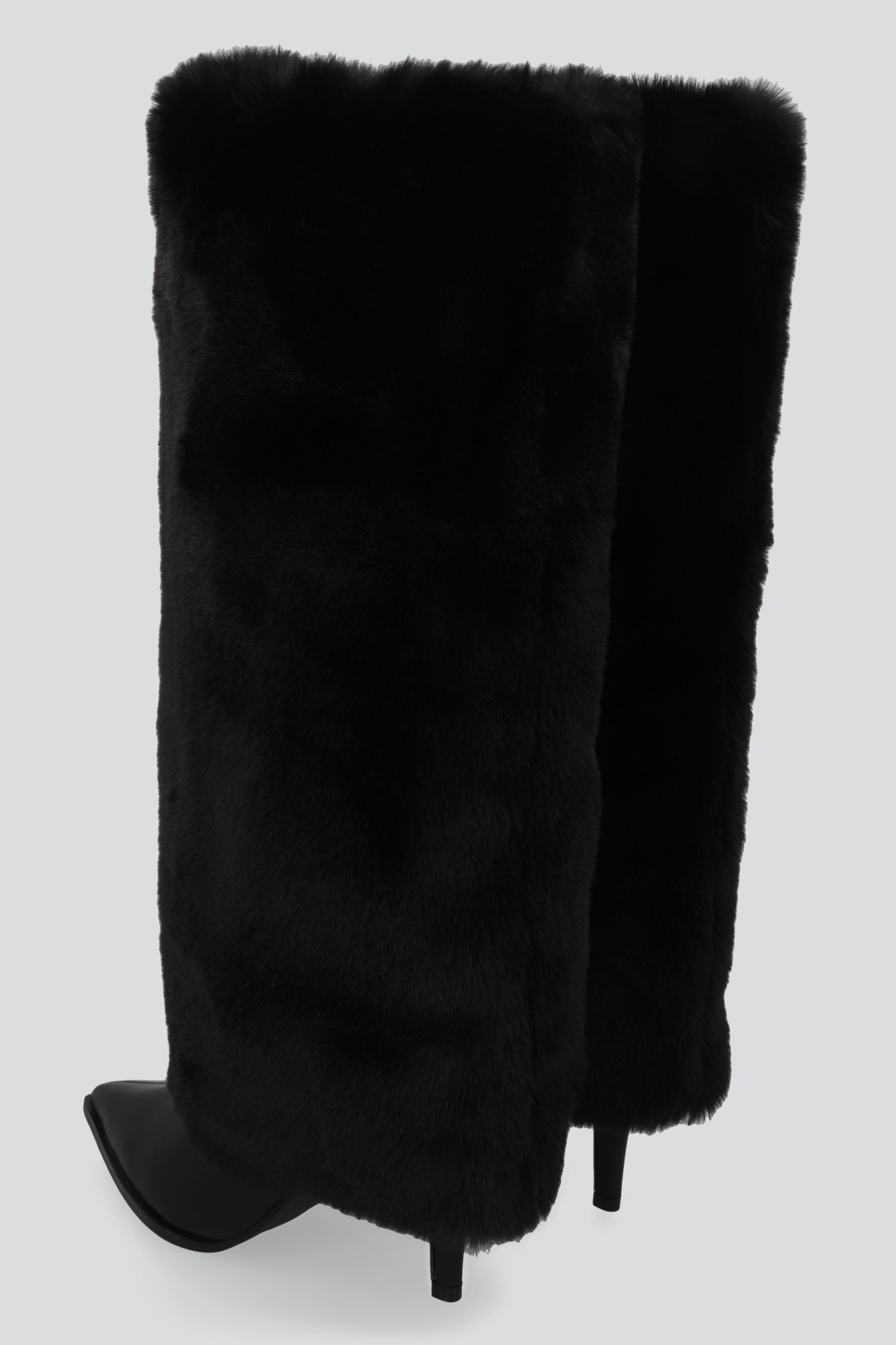 Bota pointy funda pelo NEGRO