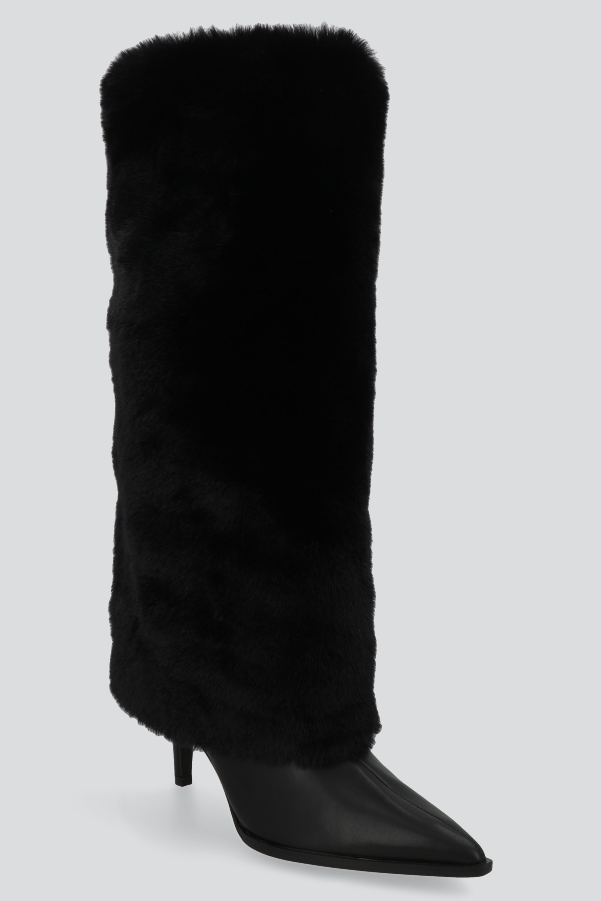 Bota pointy funda pelo NEGRO