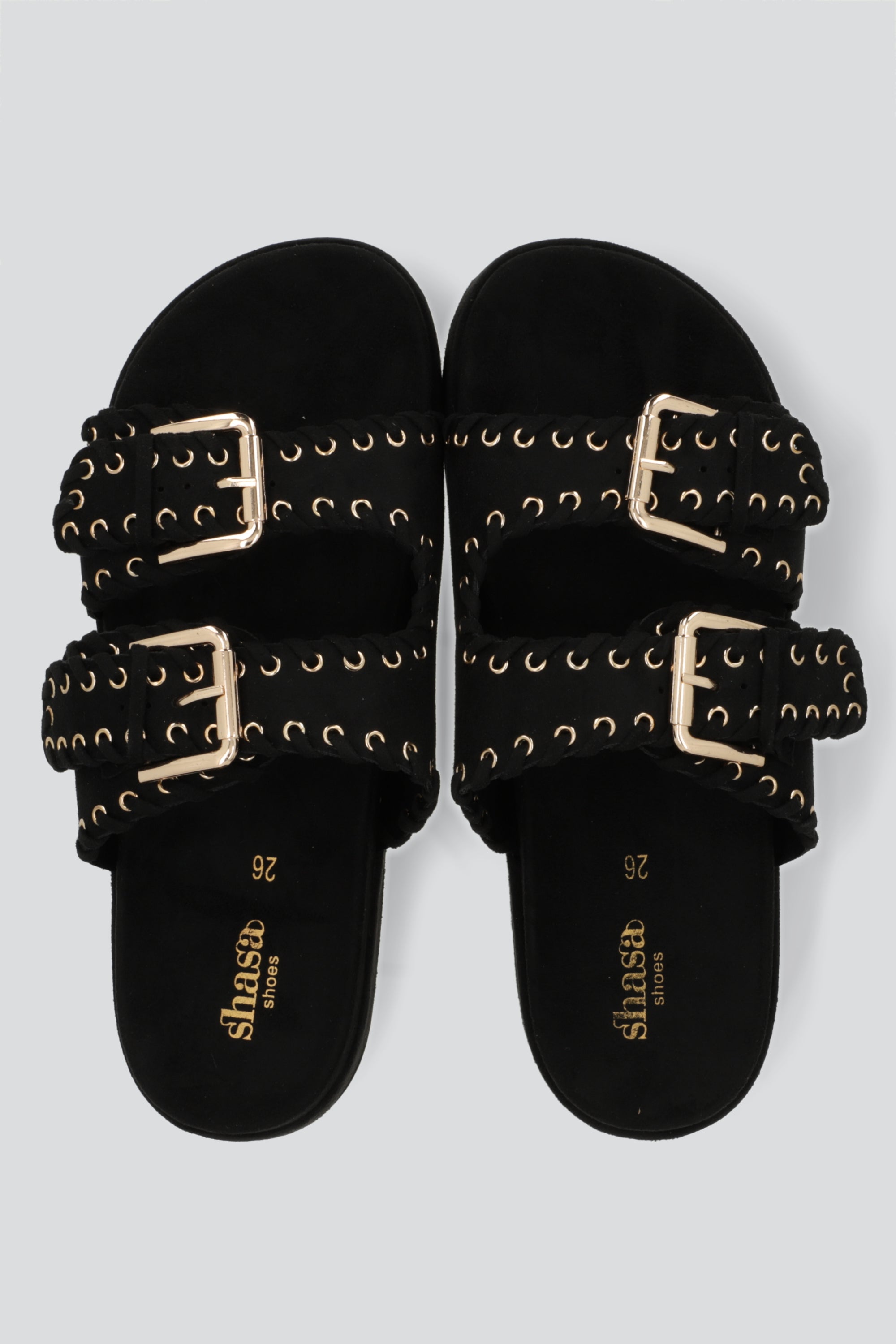Sandalia plataforma studs y hebillas NEGRO