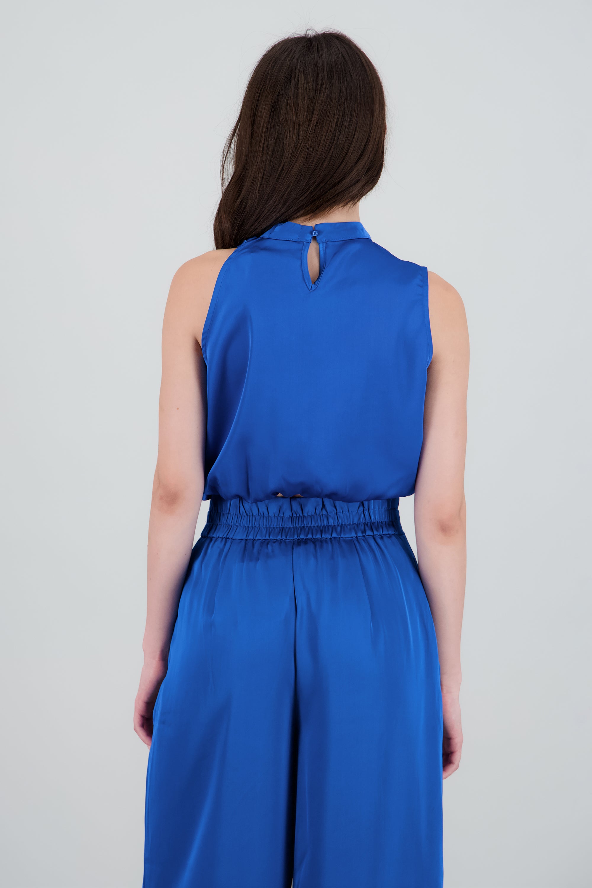 Top halter cruzado corto AZUL