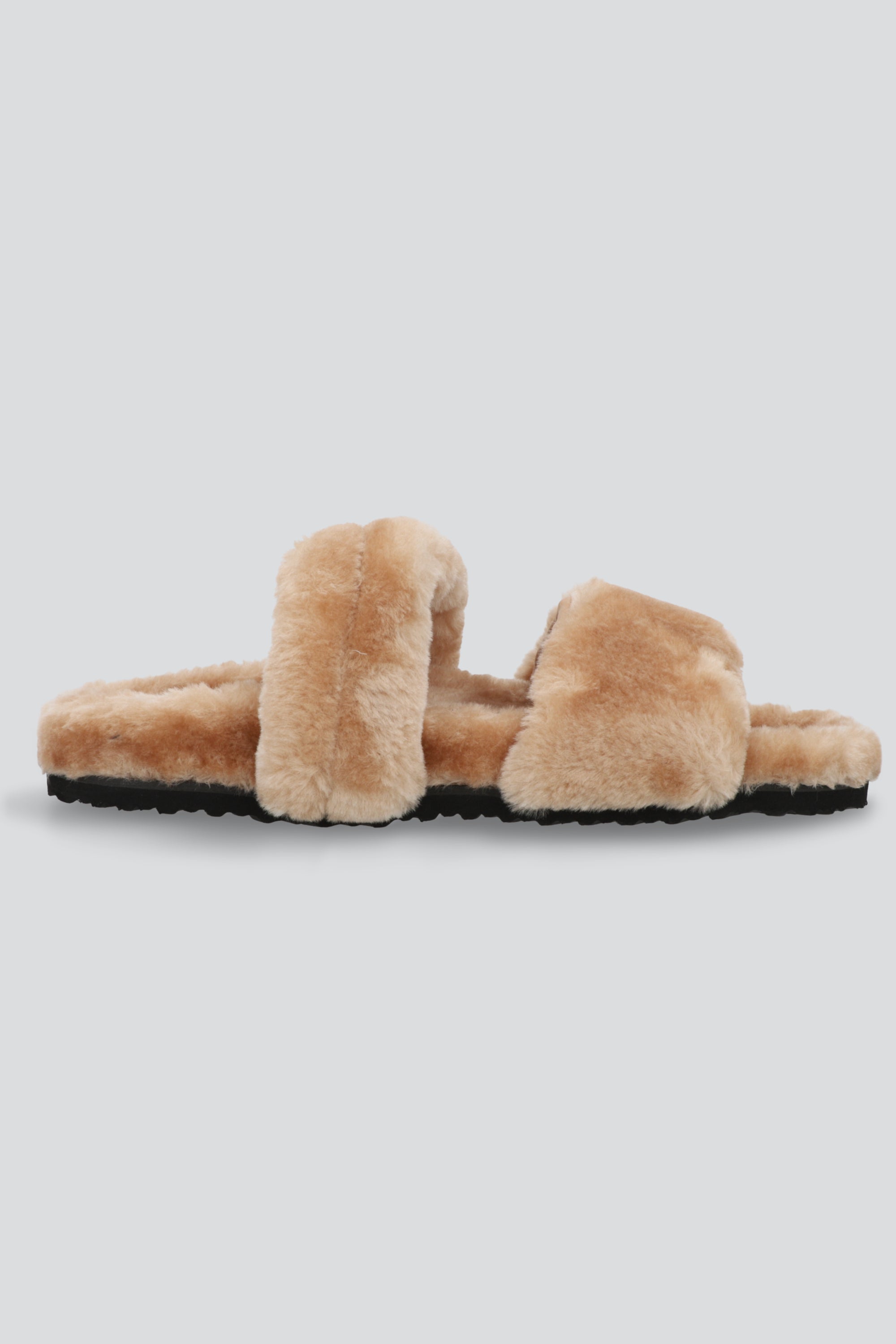 Pantuflas tiras peludas TAUPE