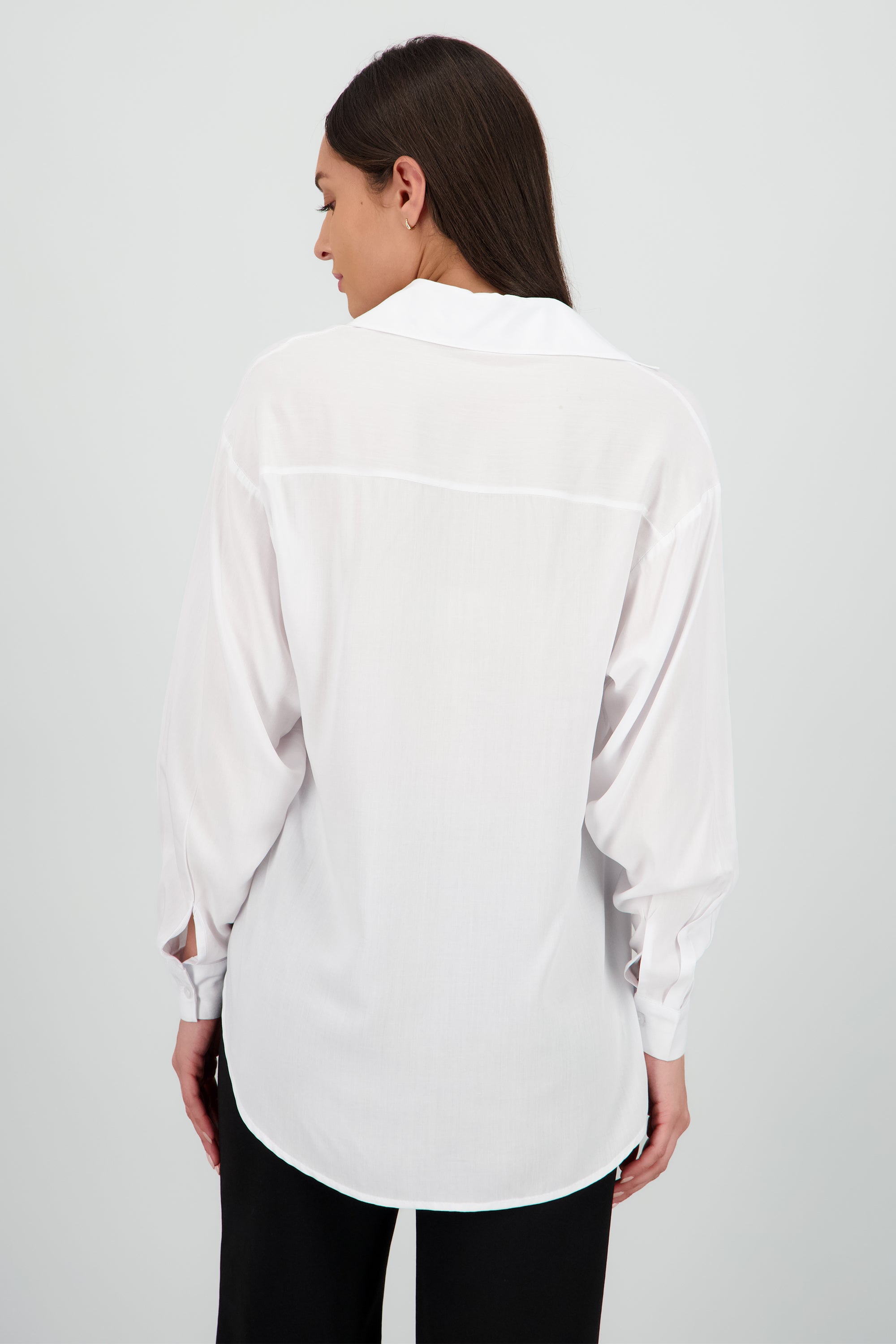 Camisa manga larga detalle bolsa BLANCO