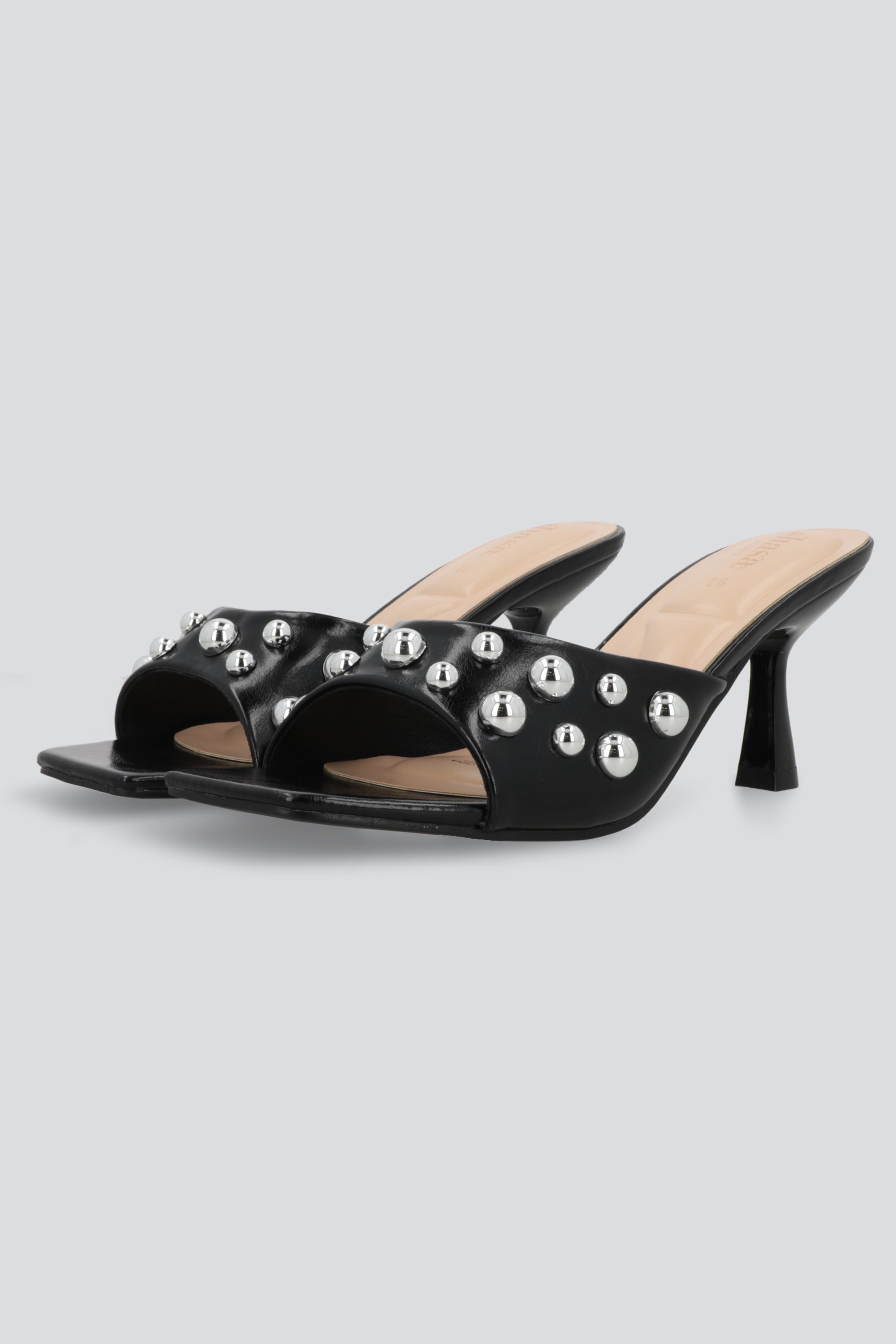 Tacon pepe toe studs 3D NEGRO