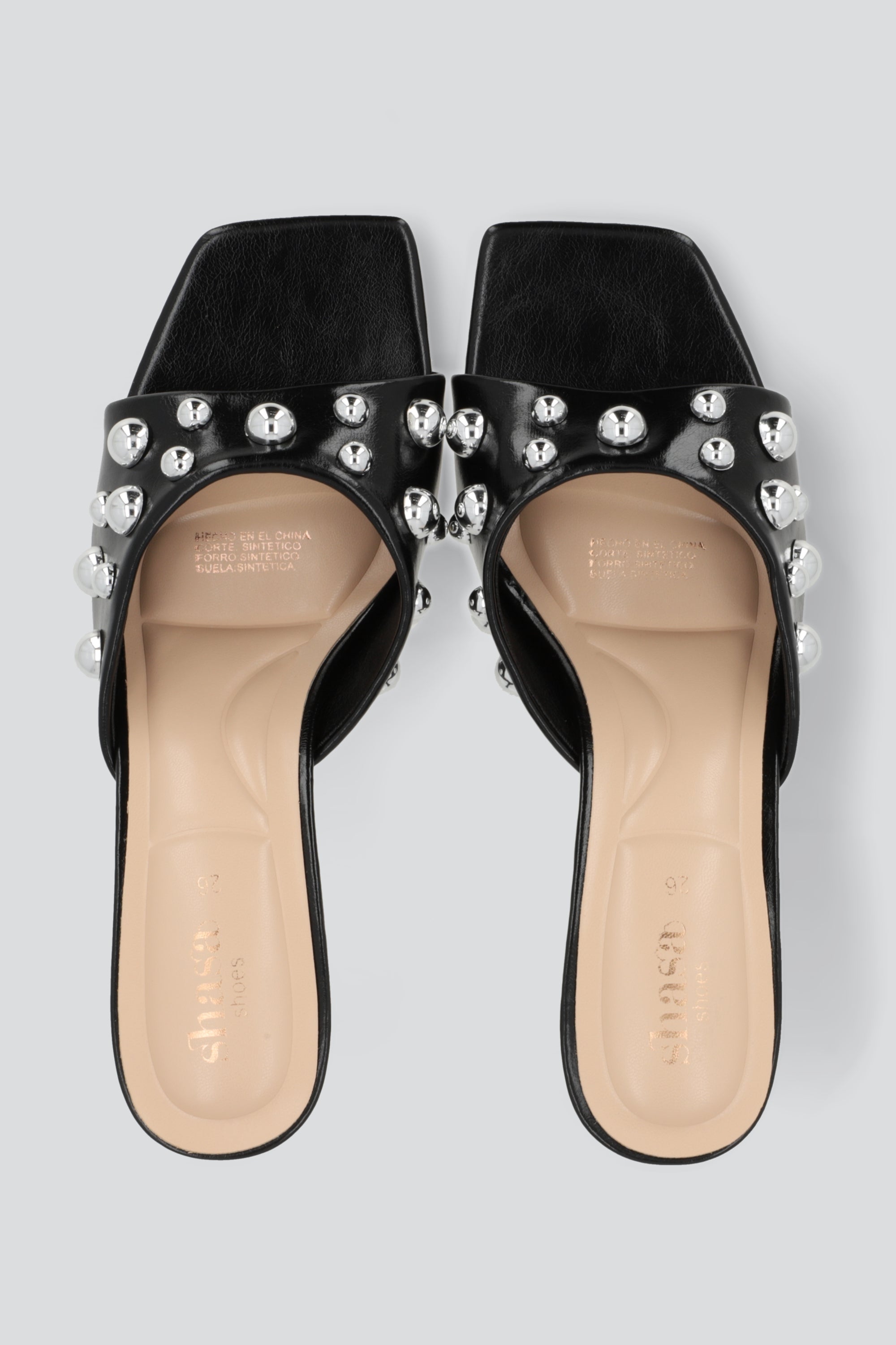 Tacon pepe toe studs 3D NEGRO