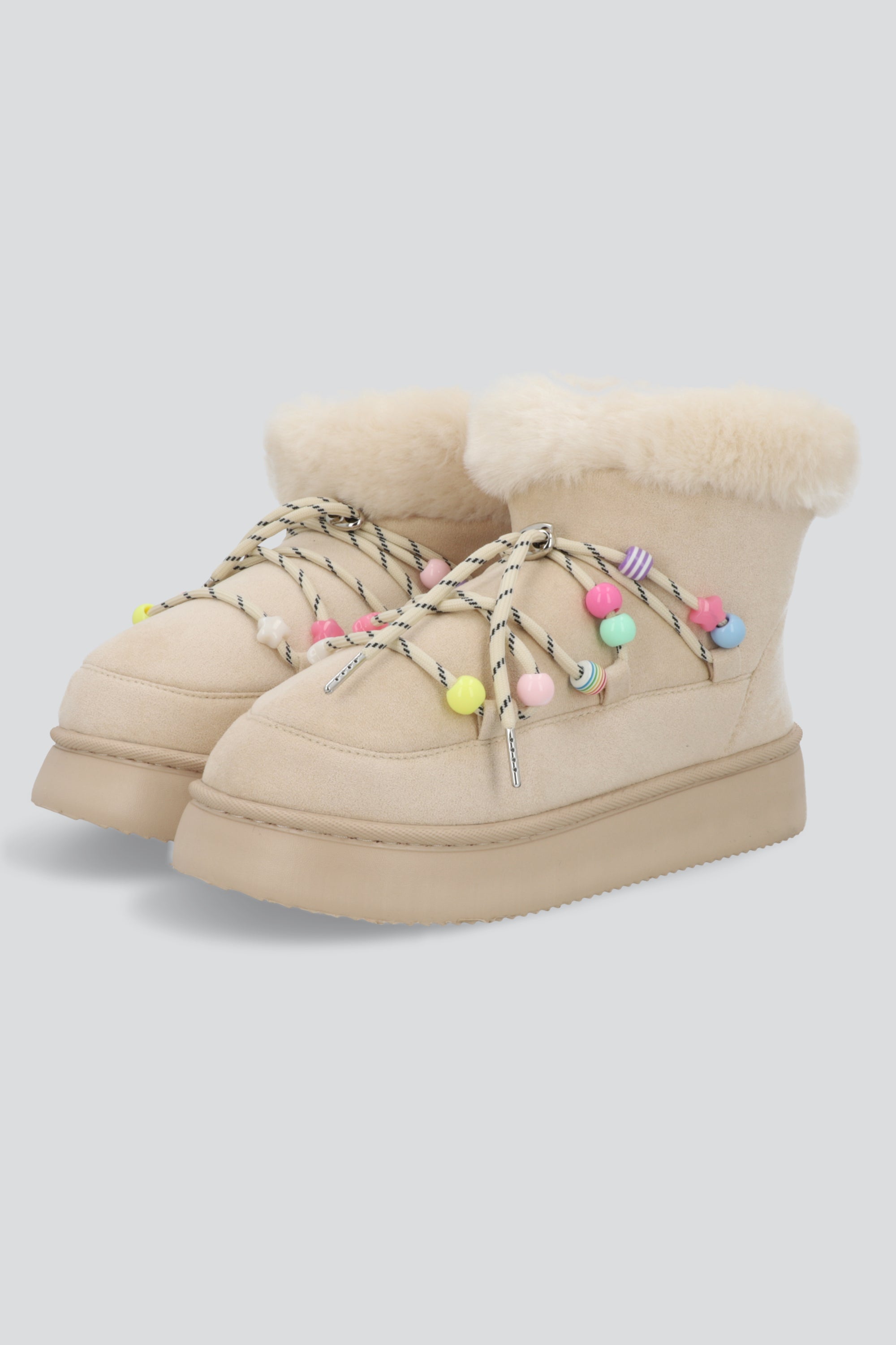 Bota invierno sherpa charms BEIGE