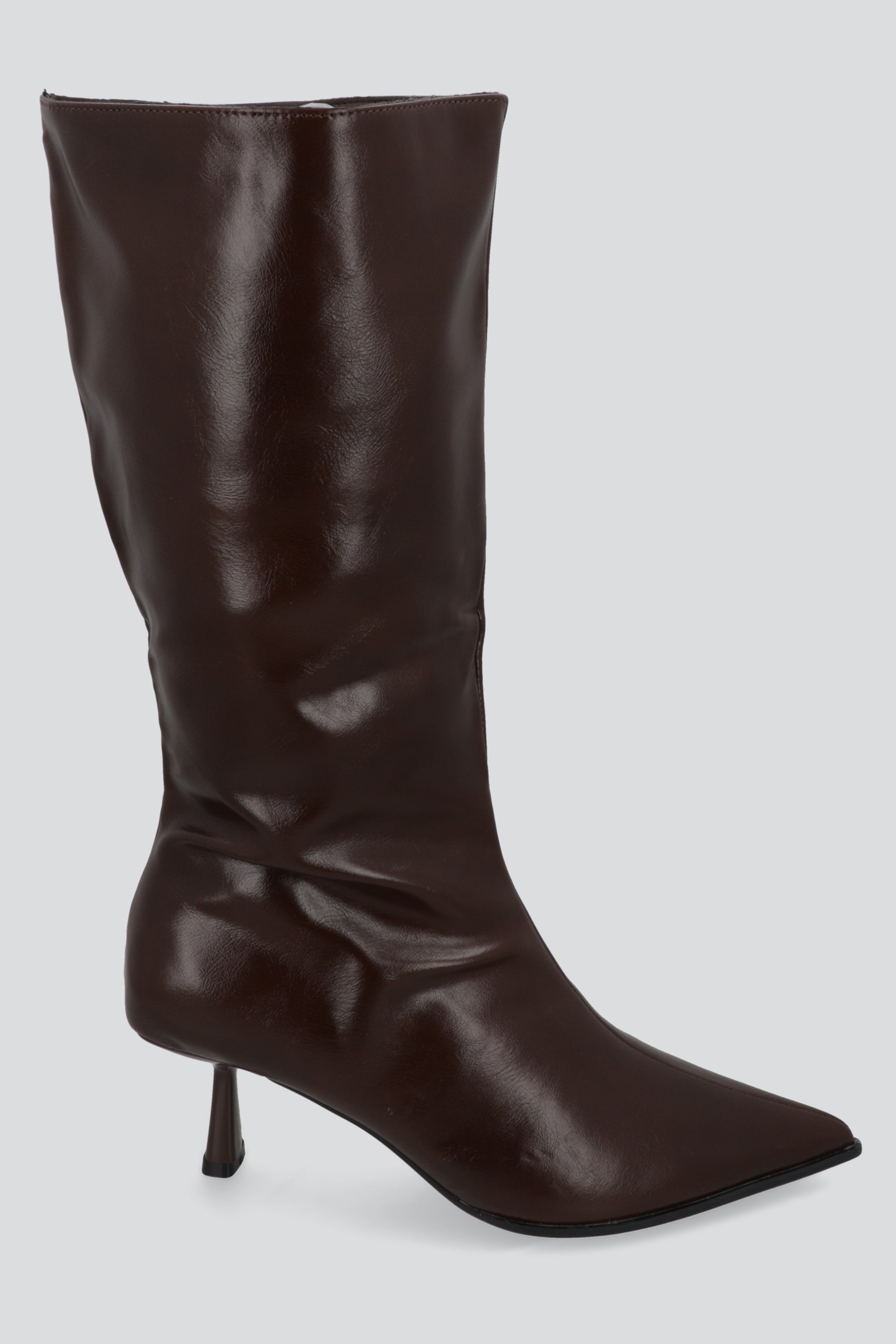 Bota alta pointy tacon puntal CAFE