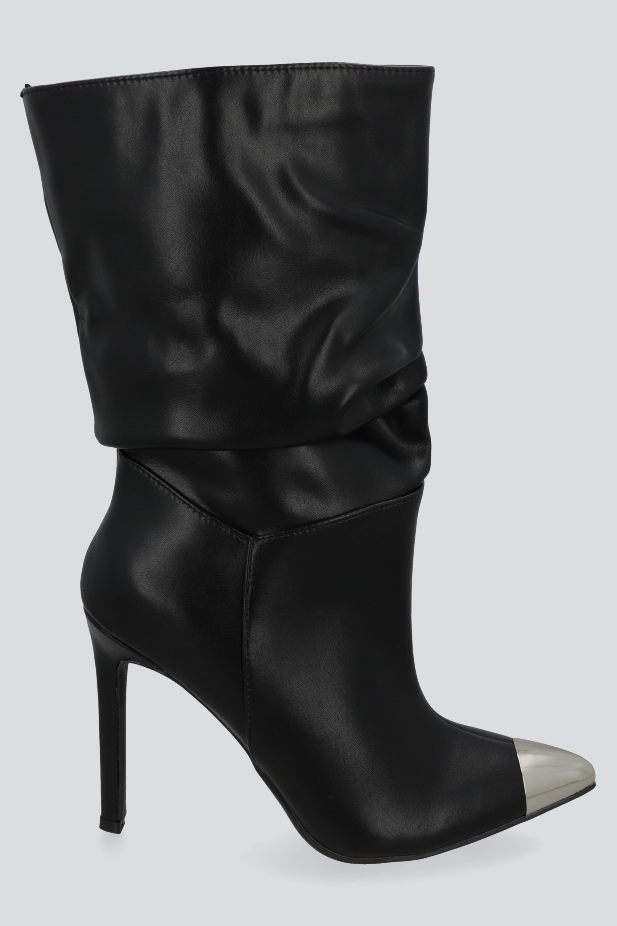 Bota slouchy midi punta metalica NEGRO