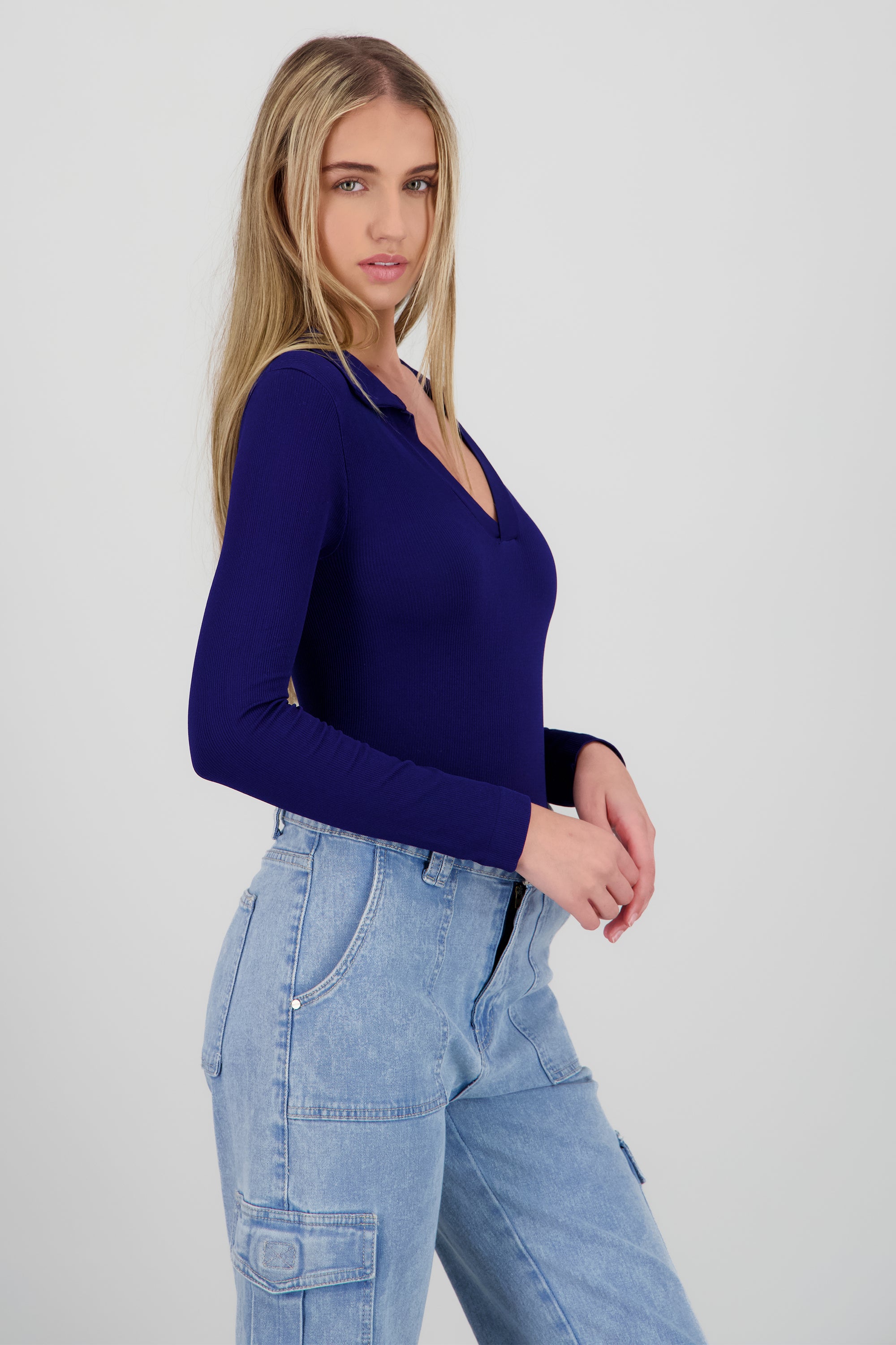 Bodysuit manga larga seamless liso MARINO