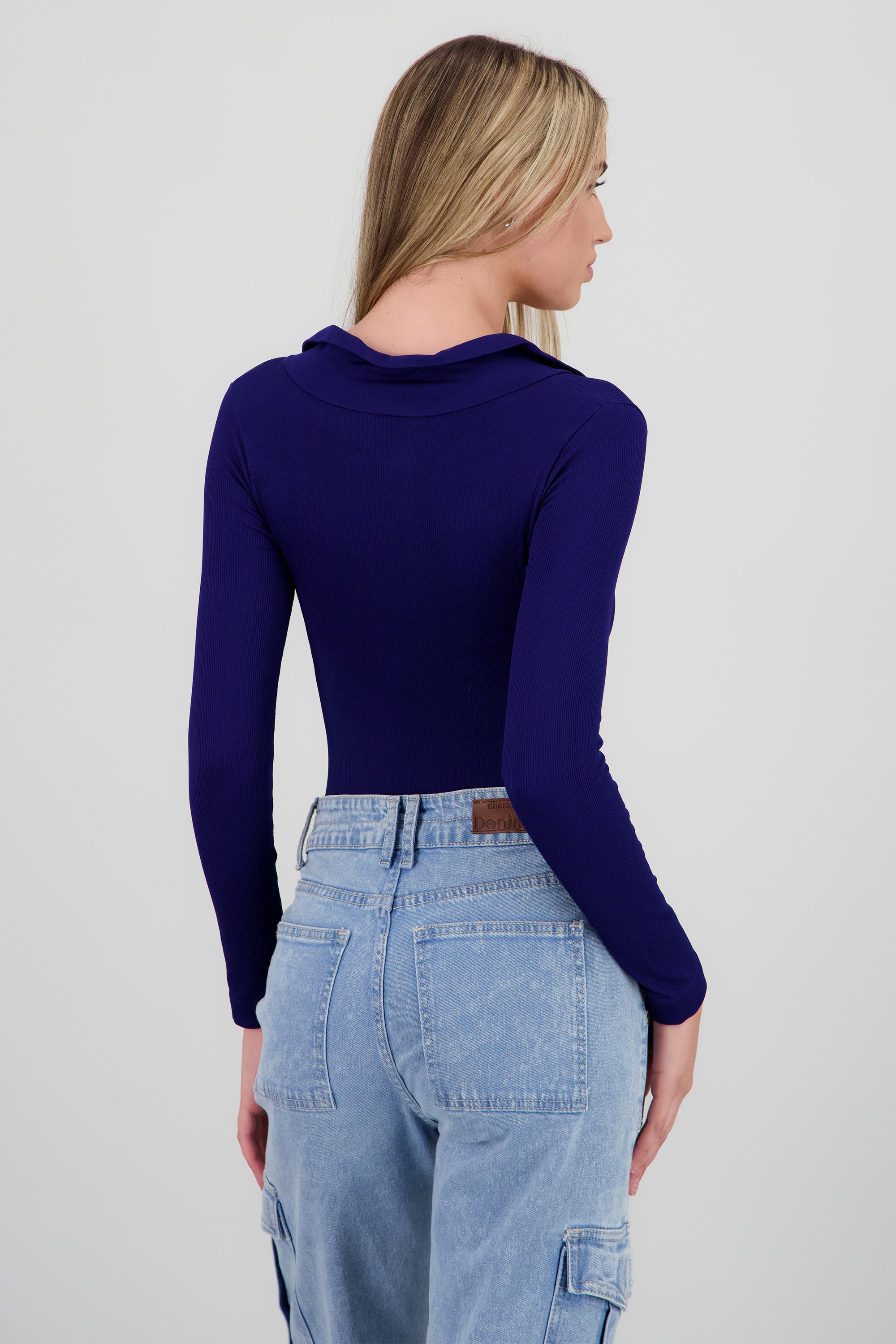 Bodysuit manga larga seamless liso MARINO