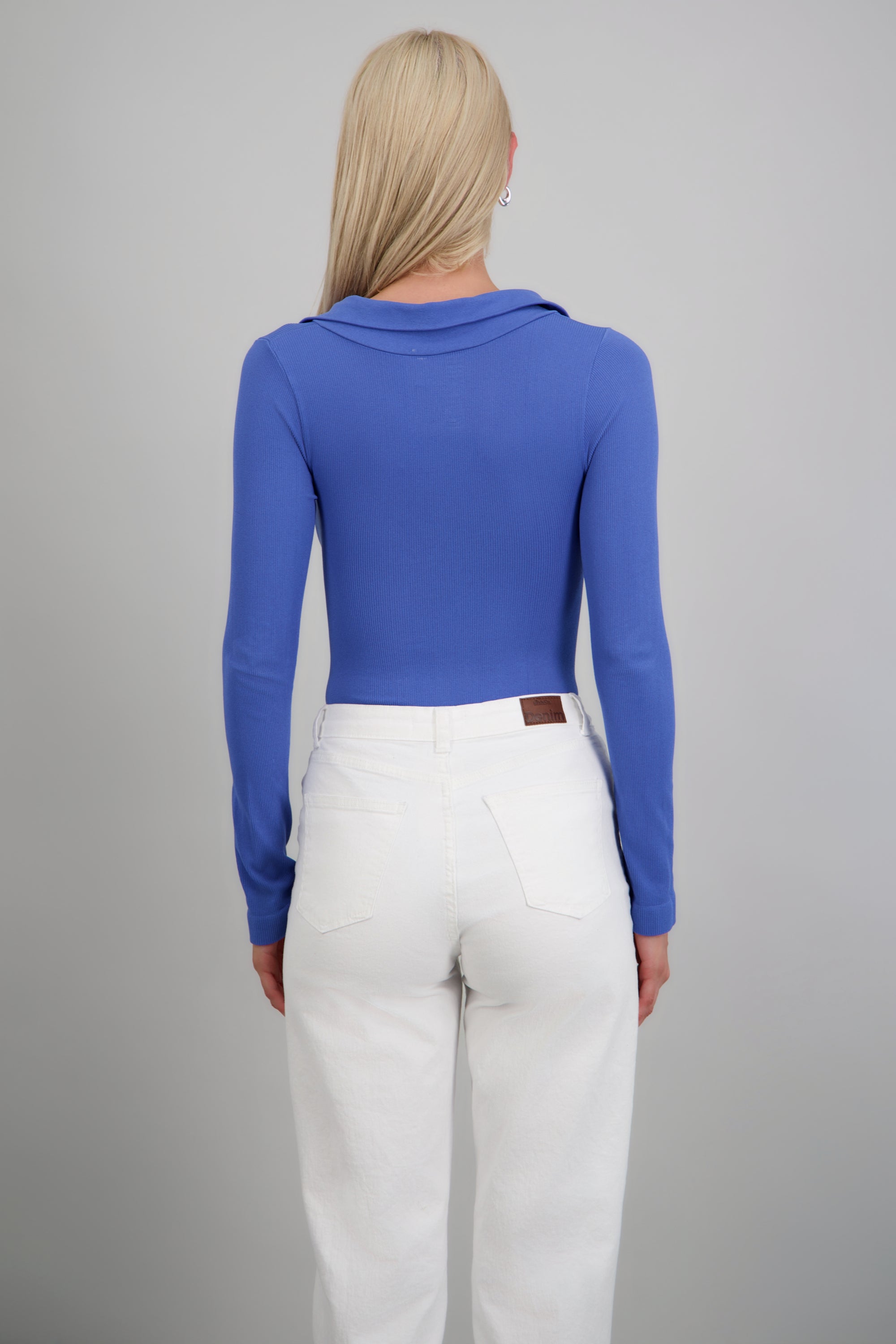 Bodysuit manga larga seamless liso AZUL REY