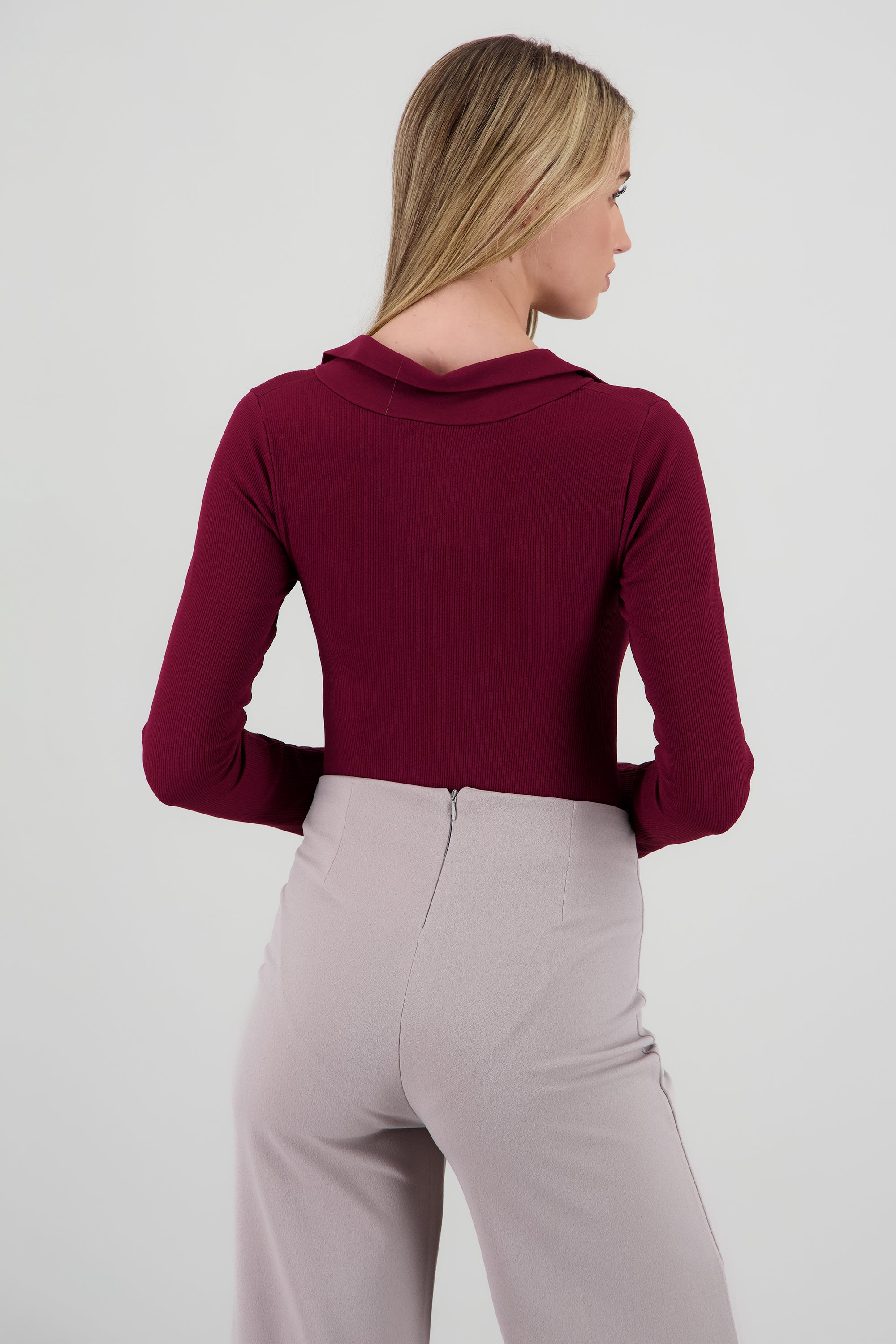 Bodysuit manga larga seamless liso CIRUELA