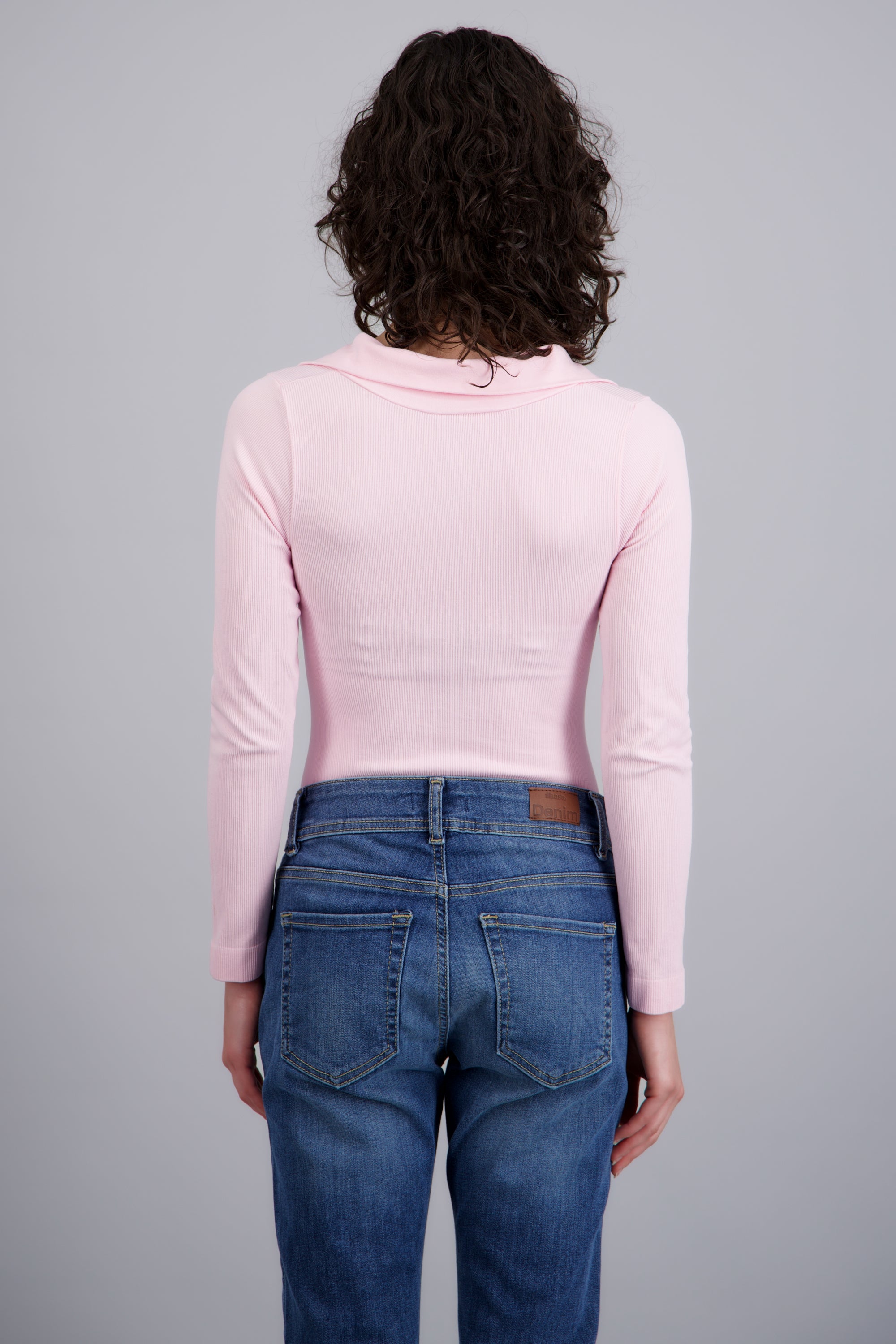 Bodysuit manga larga seamless liso ROSA PASTEL