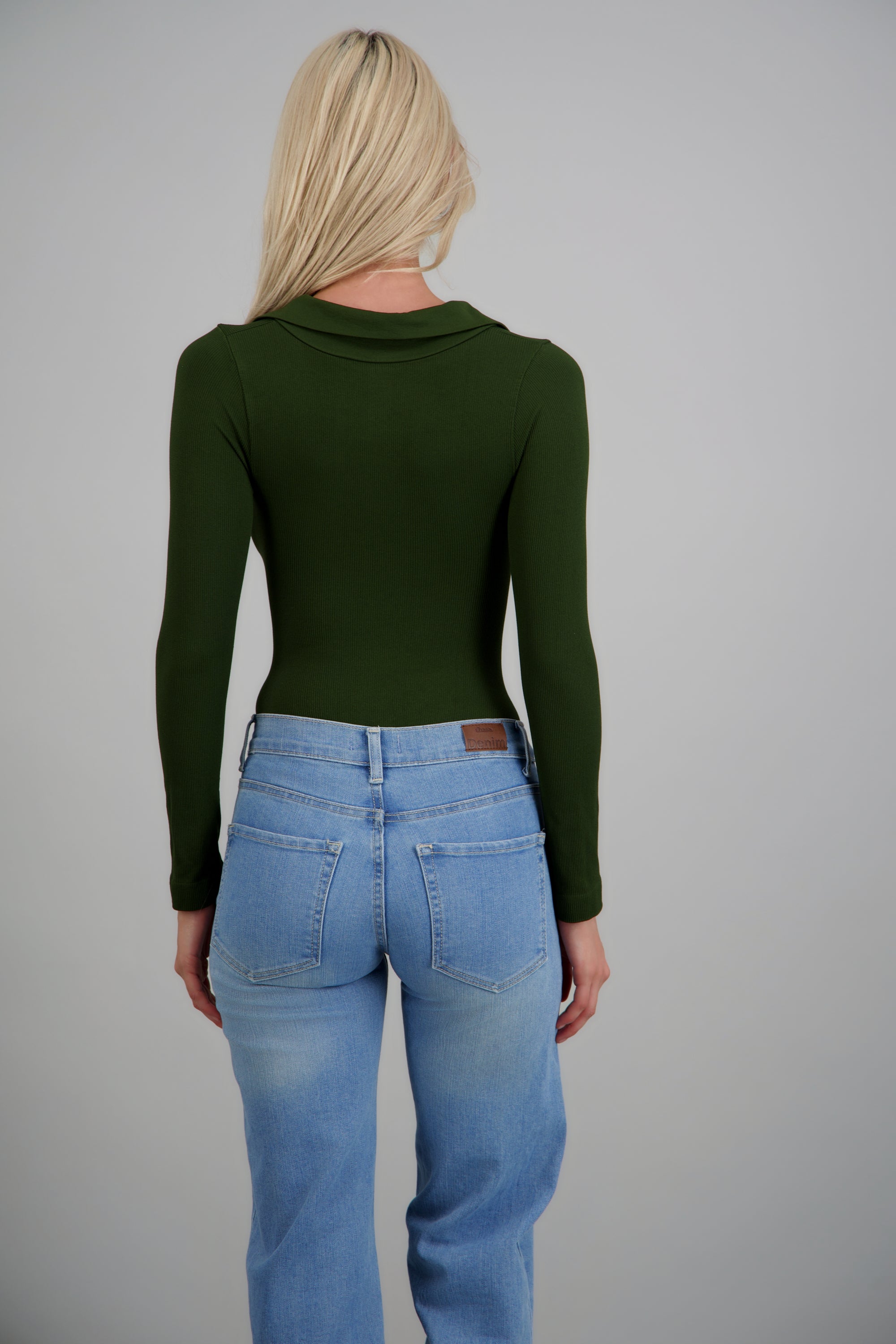 Bodysuit manga larga seamless liso OLIVO