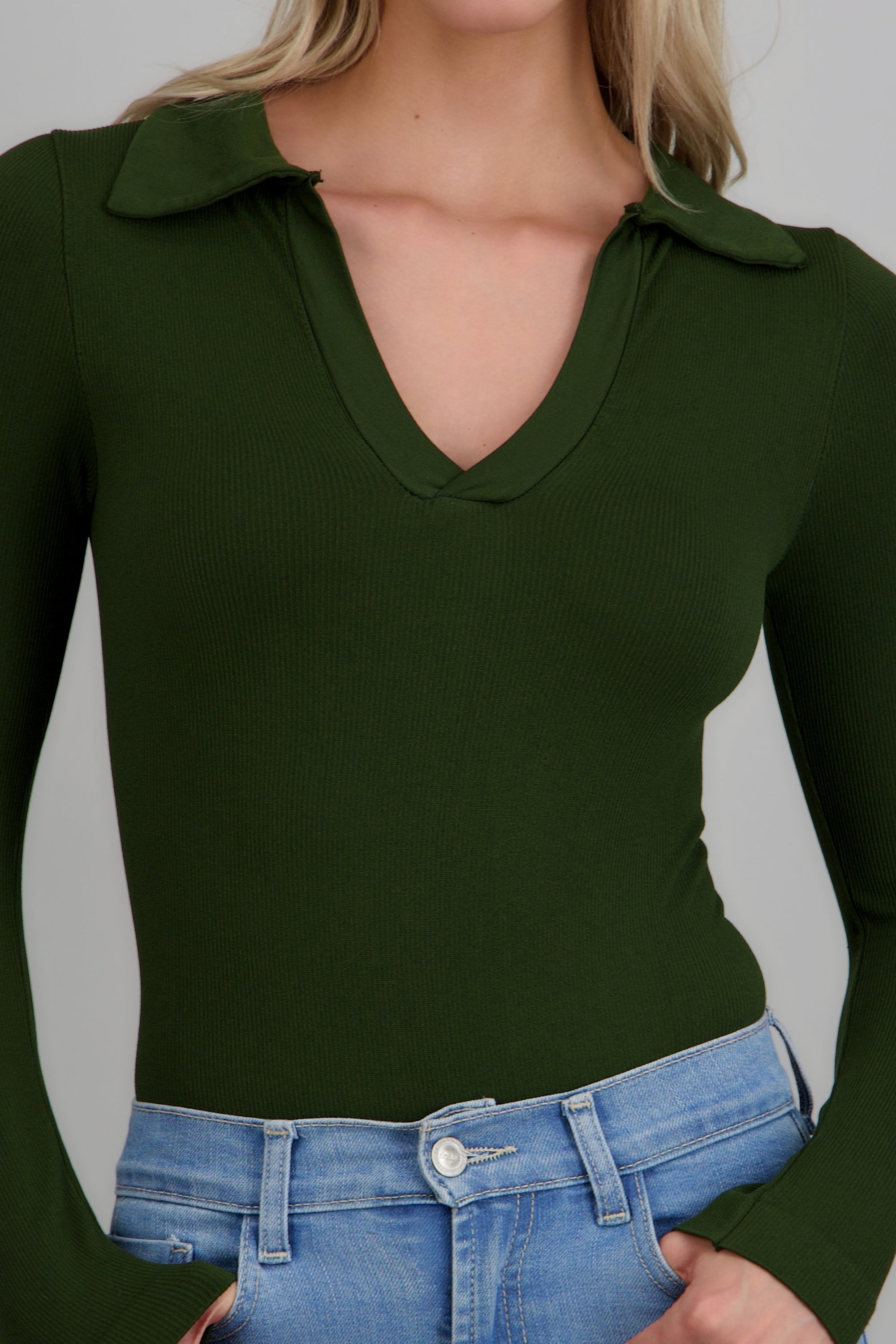Bodysuit manga larga seamless liso OLIVO