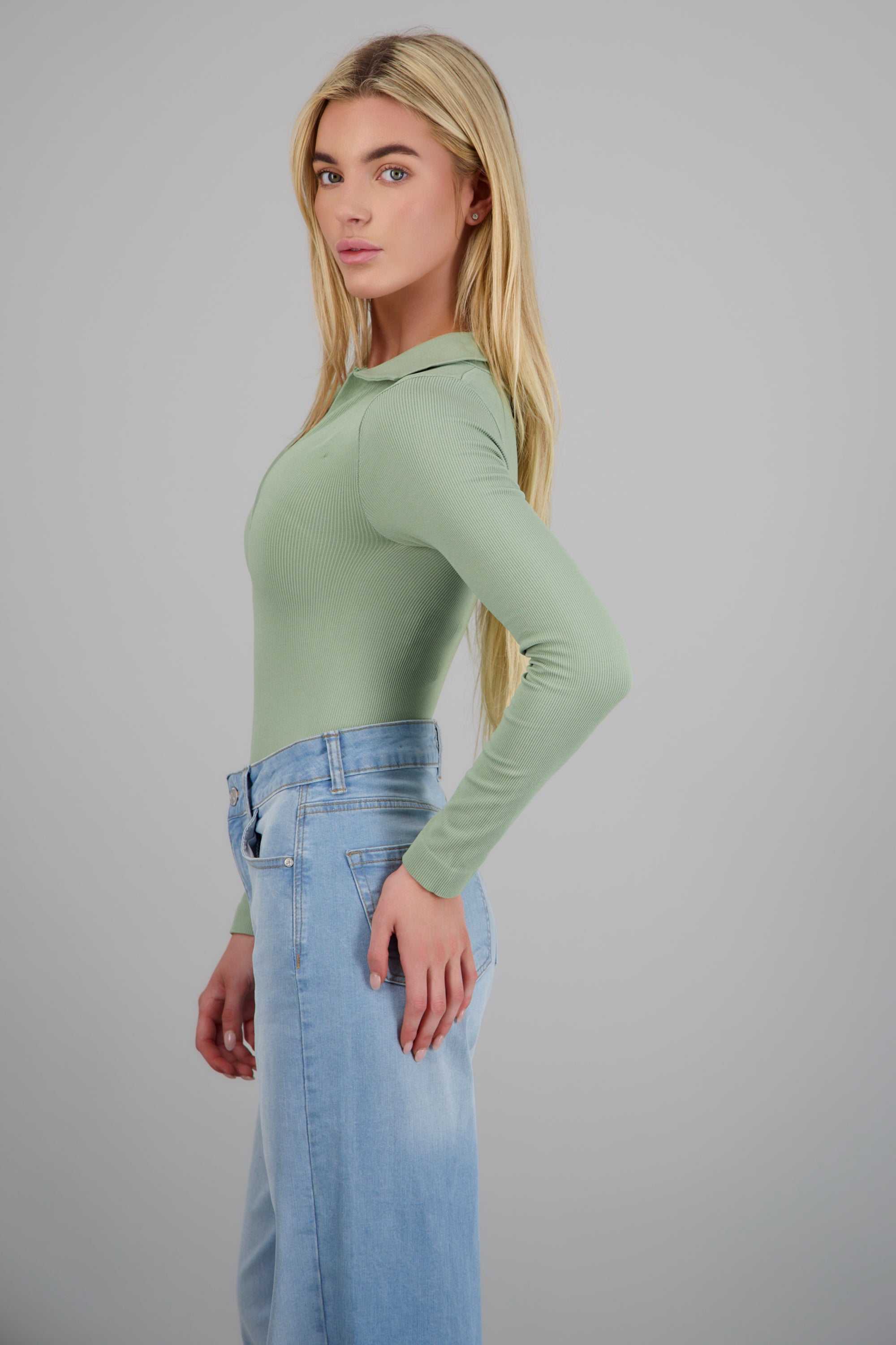 Bodysuit manga larga seamless liso SAGE