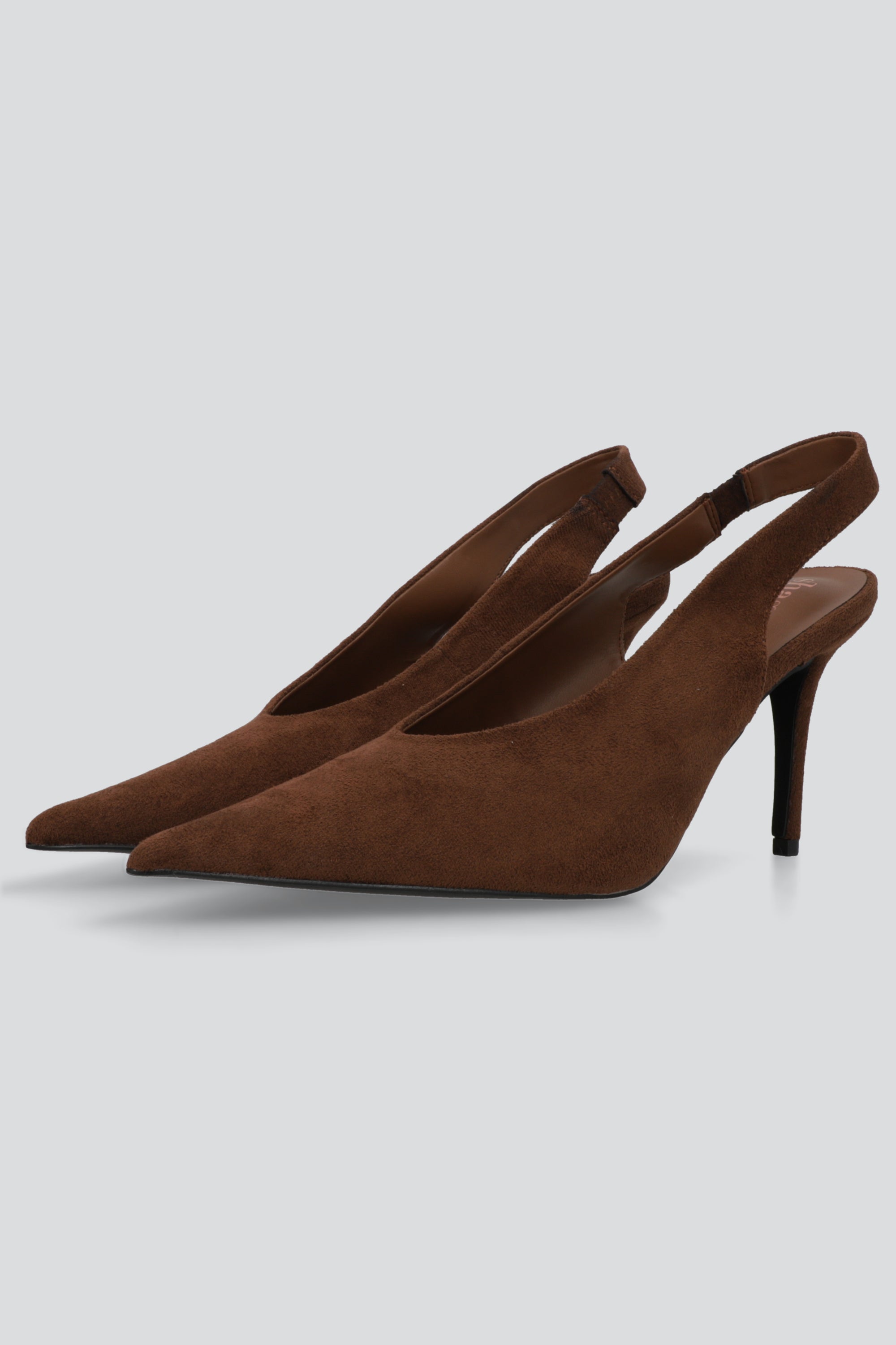 Tacon puntal slingback cerrado gamuza CAFE